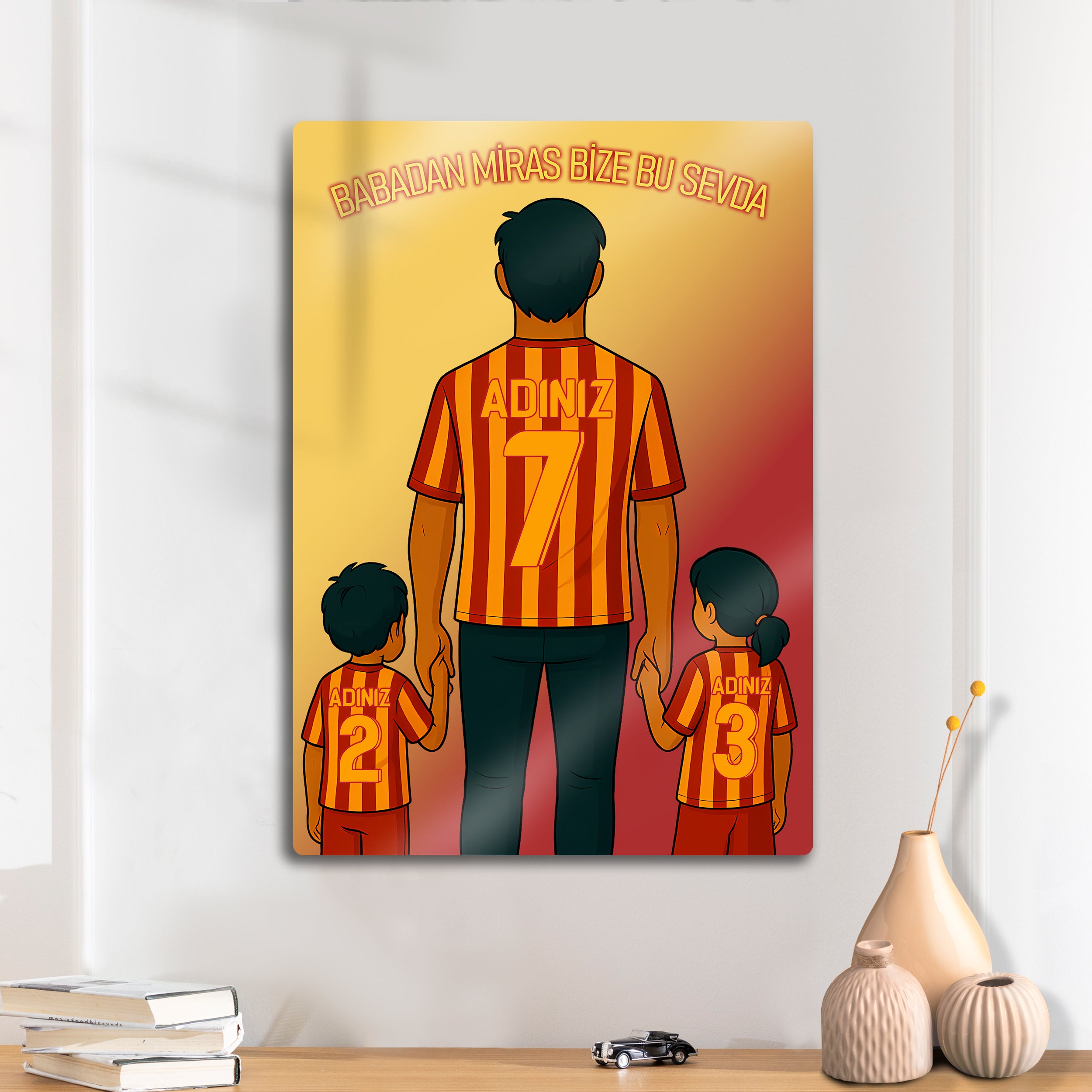 Galatasaray Baba Oğul, Kız Çocuk - Kişiselleştirilebilir Metal Tablo
