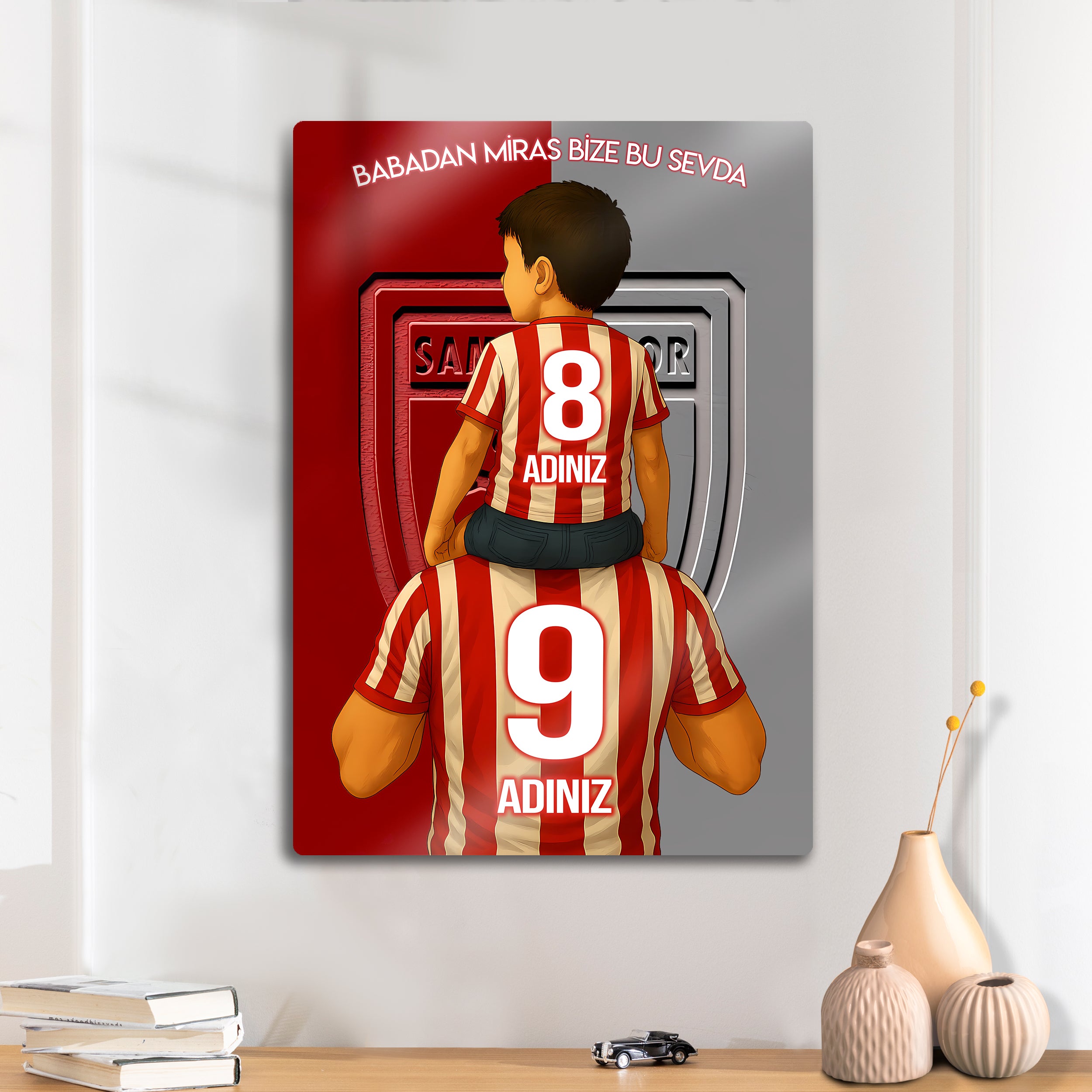 Samsunspor Baba Erkek Çocuk - Kişiselleştirilebilir Metal Tablo
