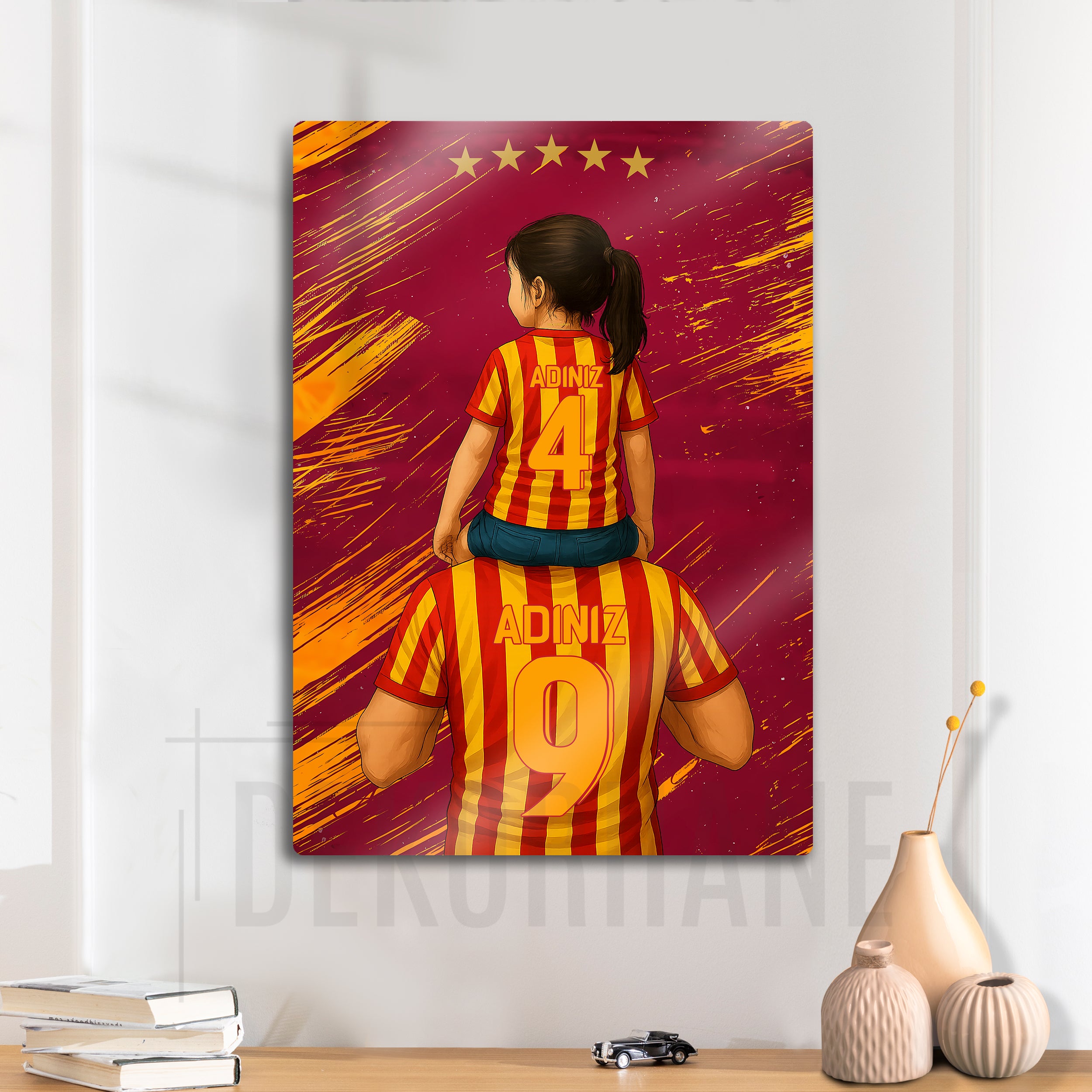 Galatasaray Baba Kız Çocuk - Kişiselleştirilebilir Metal Tablo