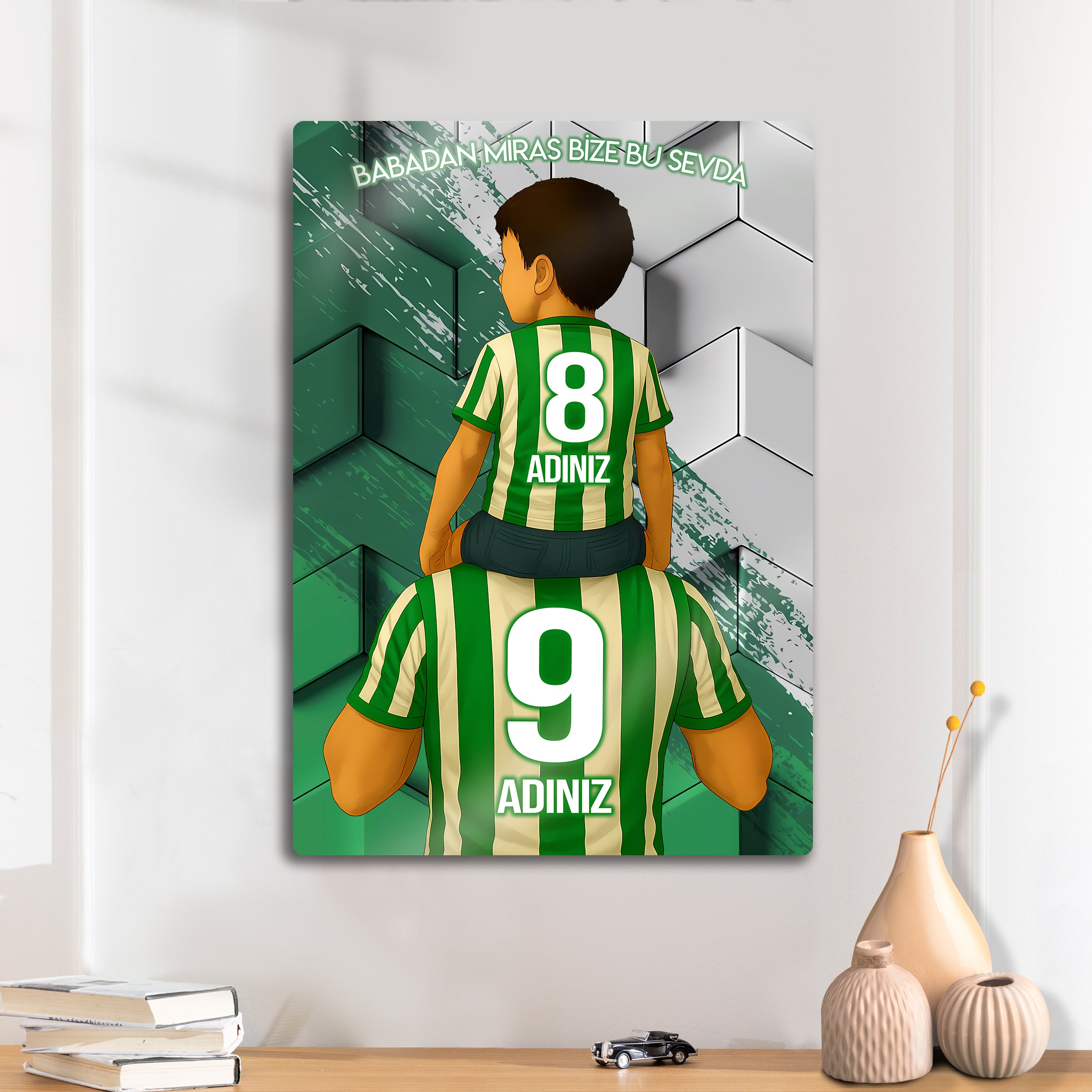 Konyaspor Bursaspor Baba Oğul - Kişiselleştirilebilir Metal Tablo