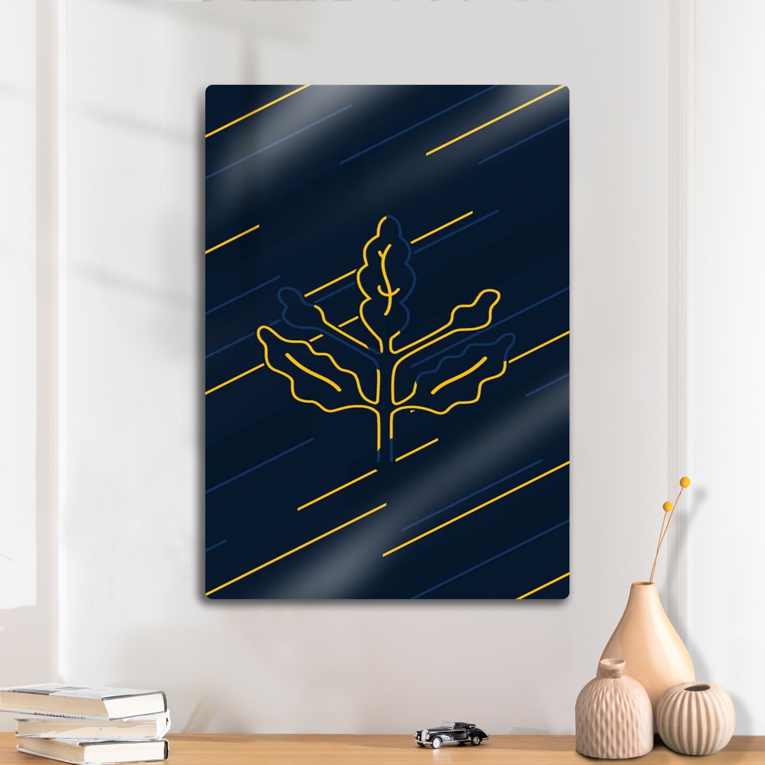 Sarı Lacivert Palamut Dalı - Tablo