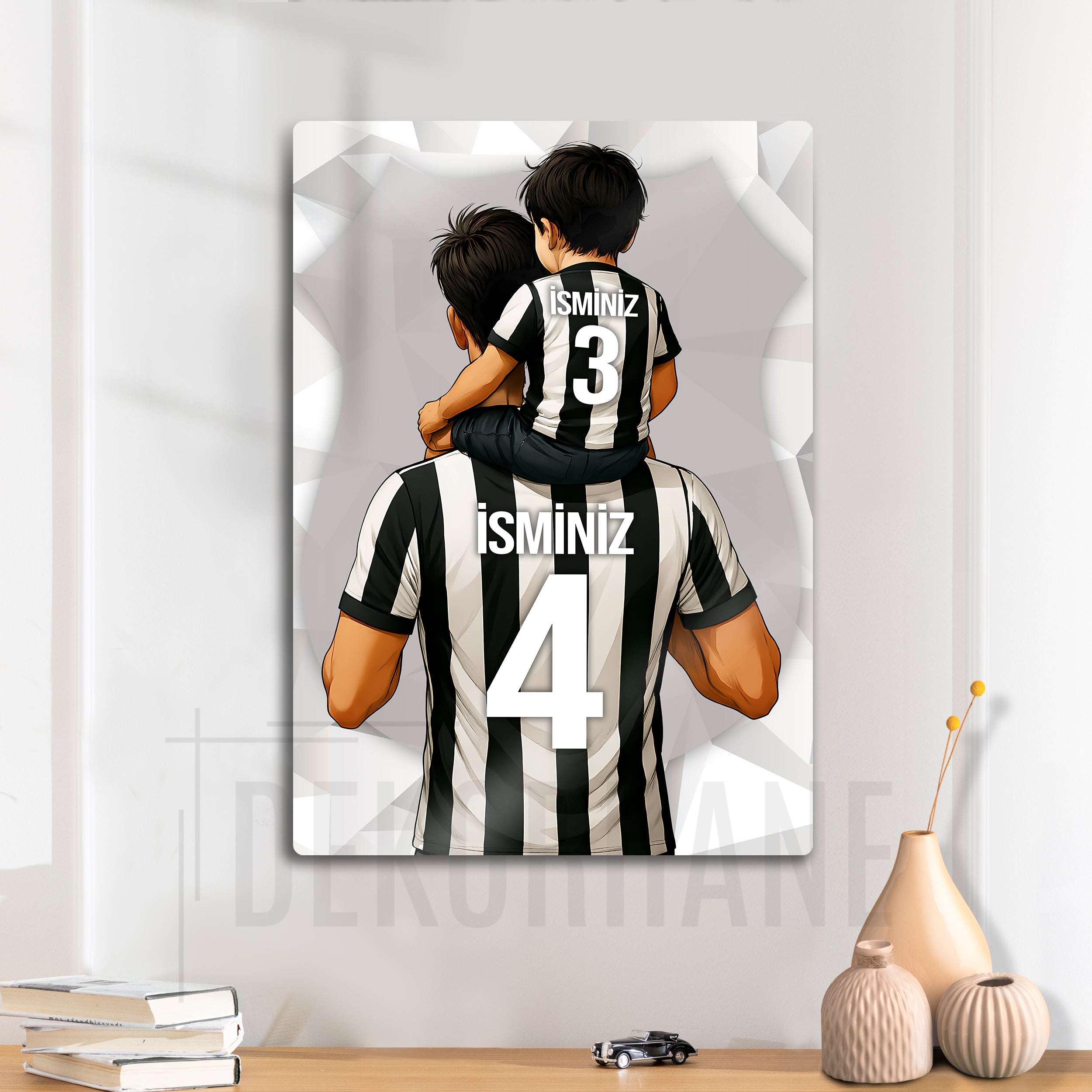 Beşiktaş Baba Oğul - Kişiselleştirilebilir Metal Tablo