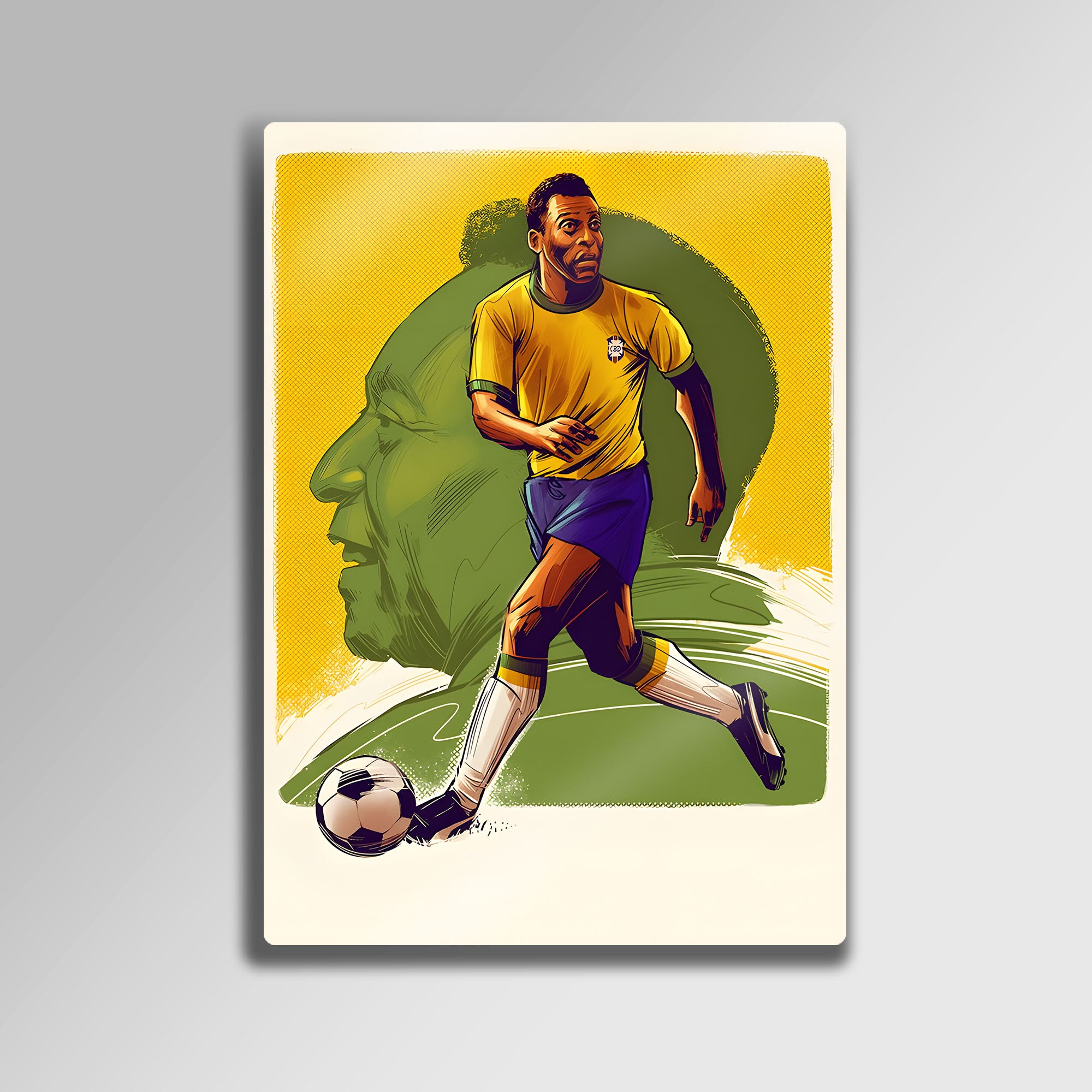 Futbol Efsanesi Pelé - Metal Tablo