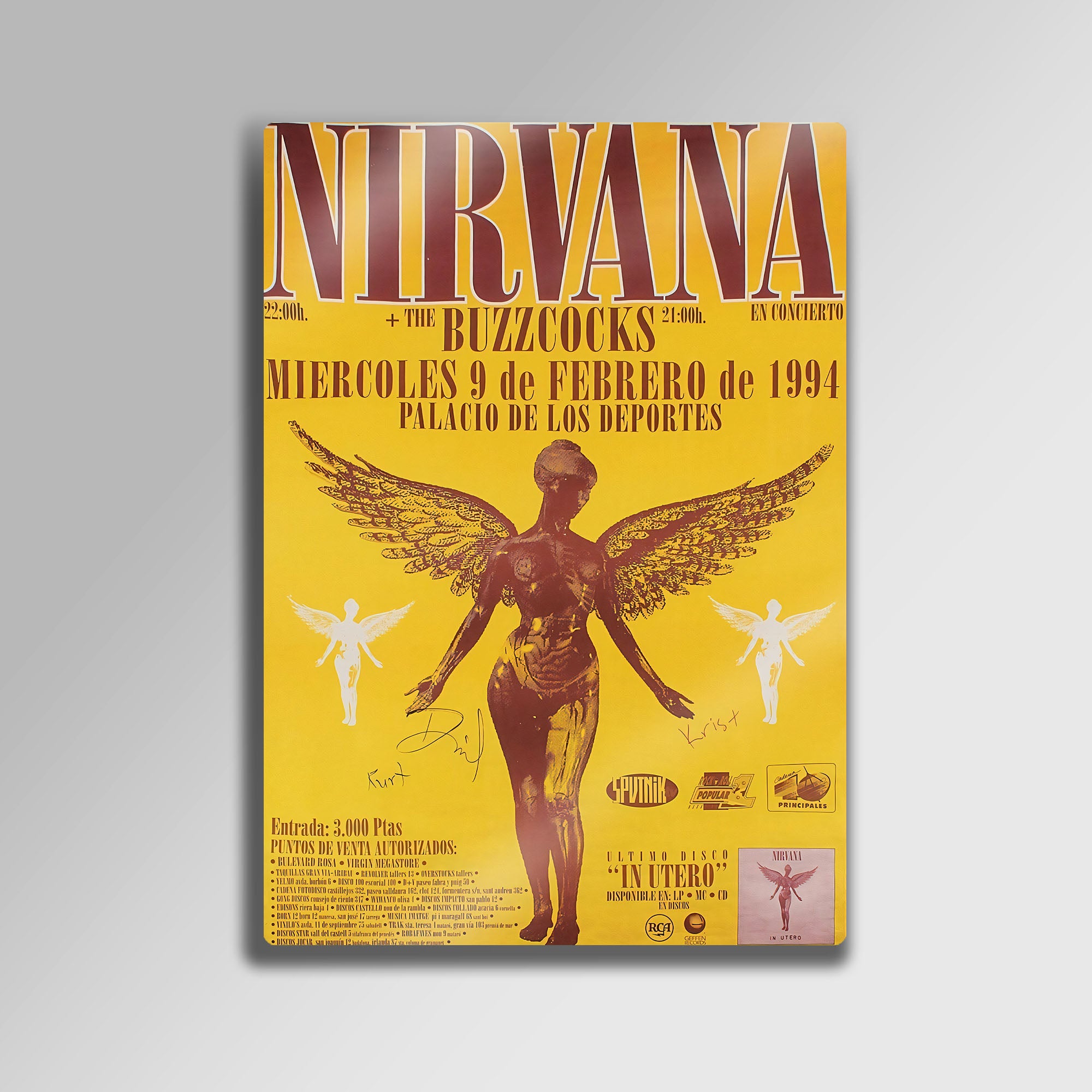 Nirvana 1994 "In Utero" Turnesi - Metal Tablo