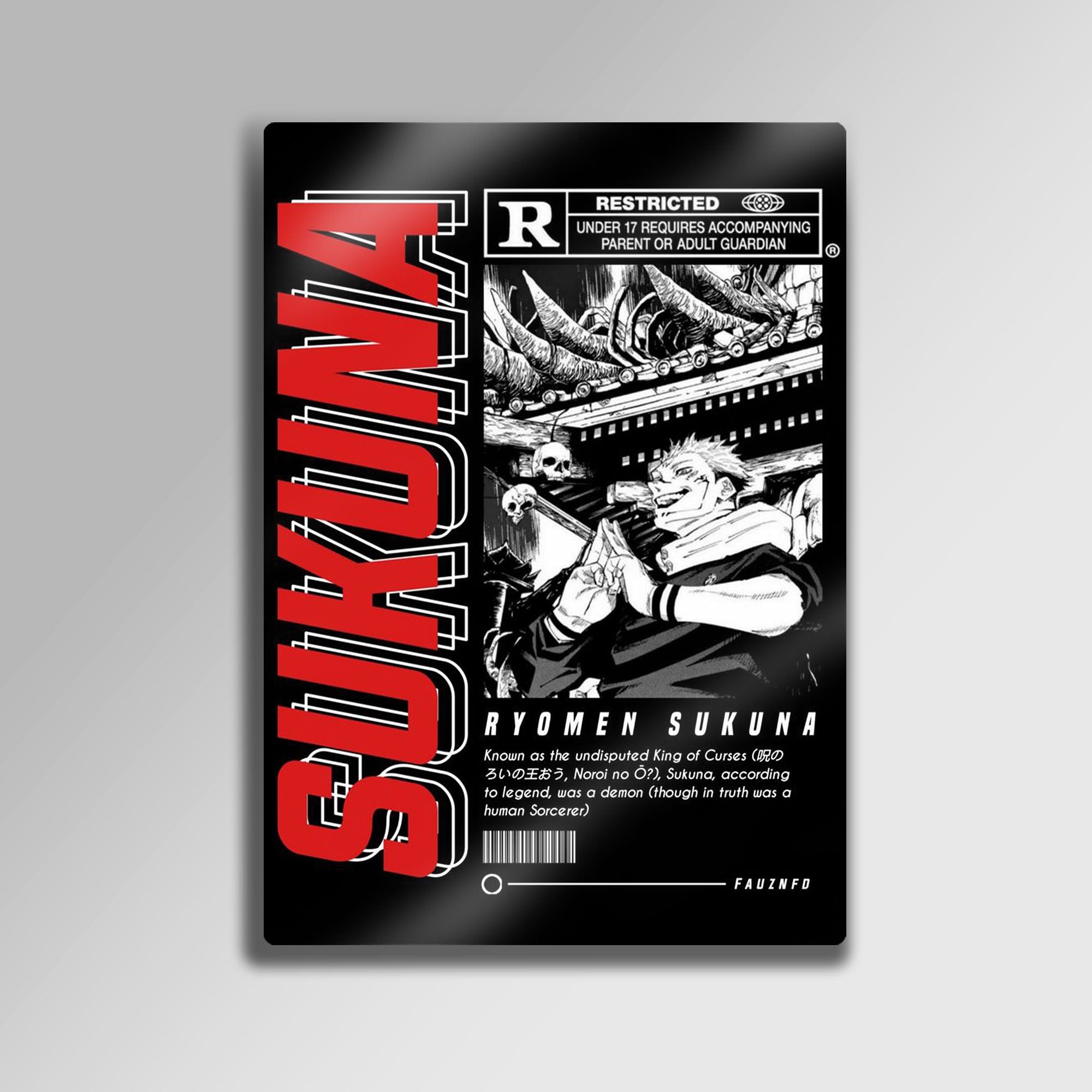 Jujutsu Kaisen Ryomen Sukuna - Metal Tablo