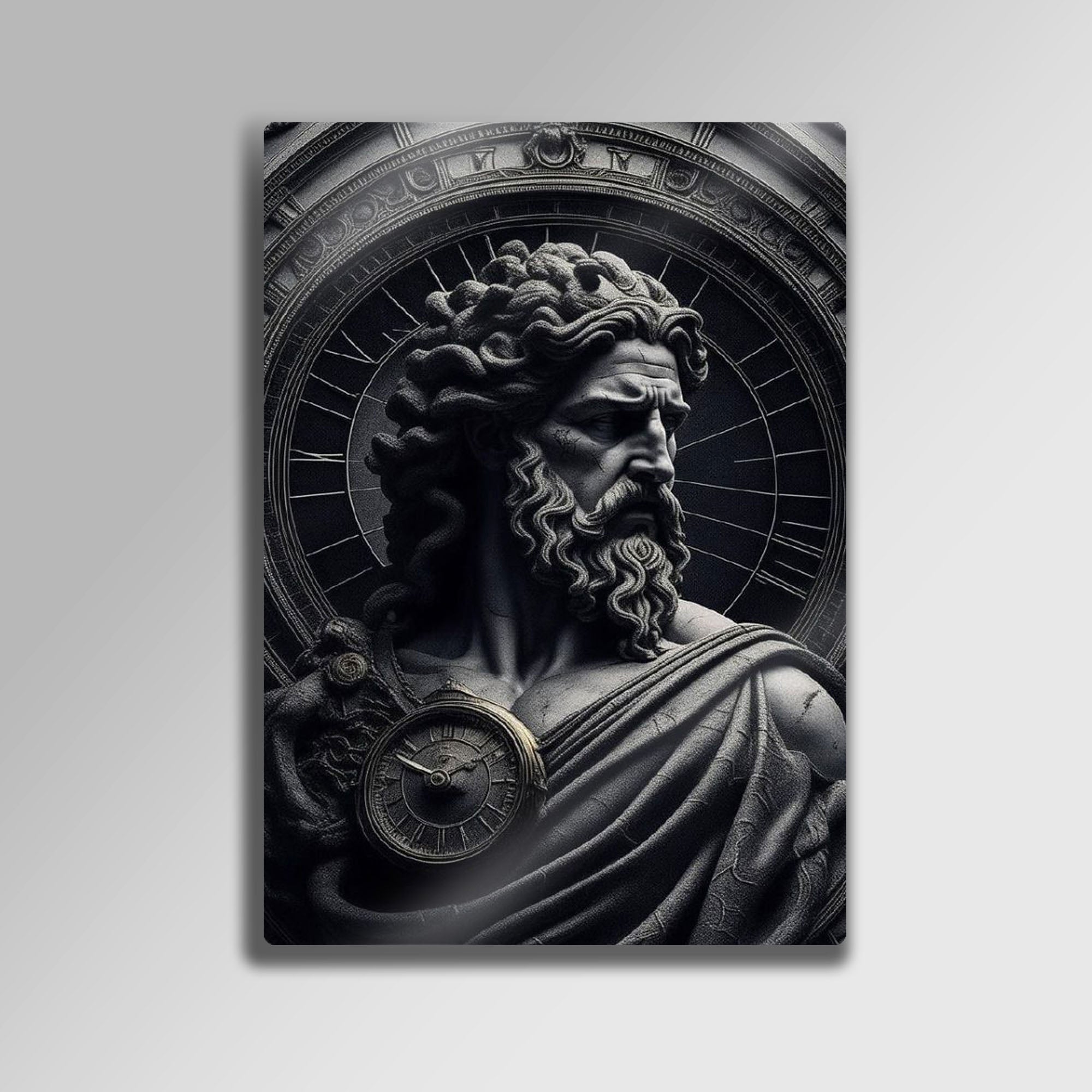Zaman Tanrısı Kronos Heykeli - Metal Tablo