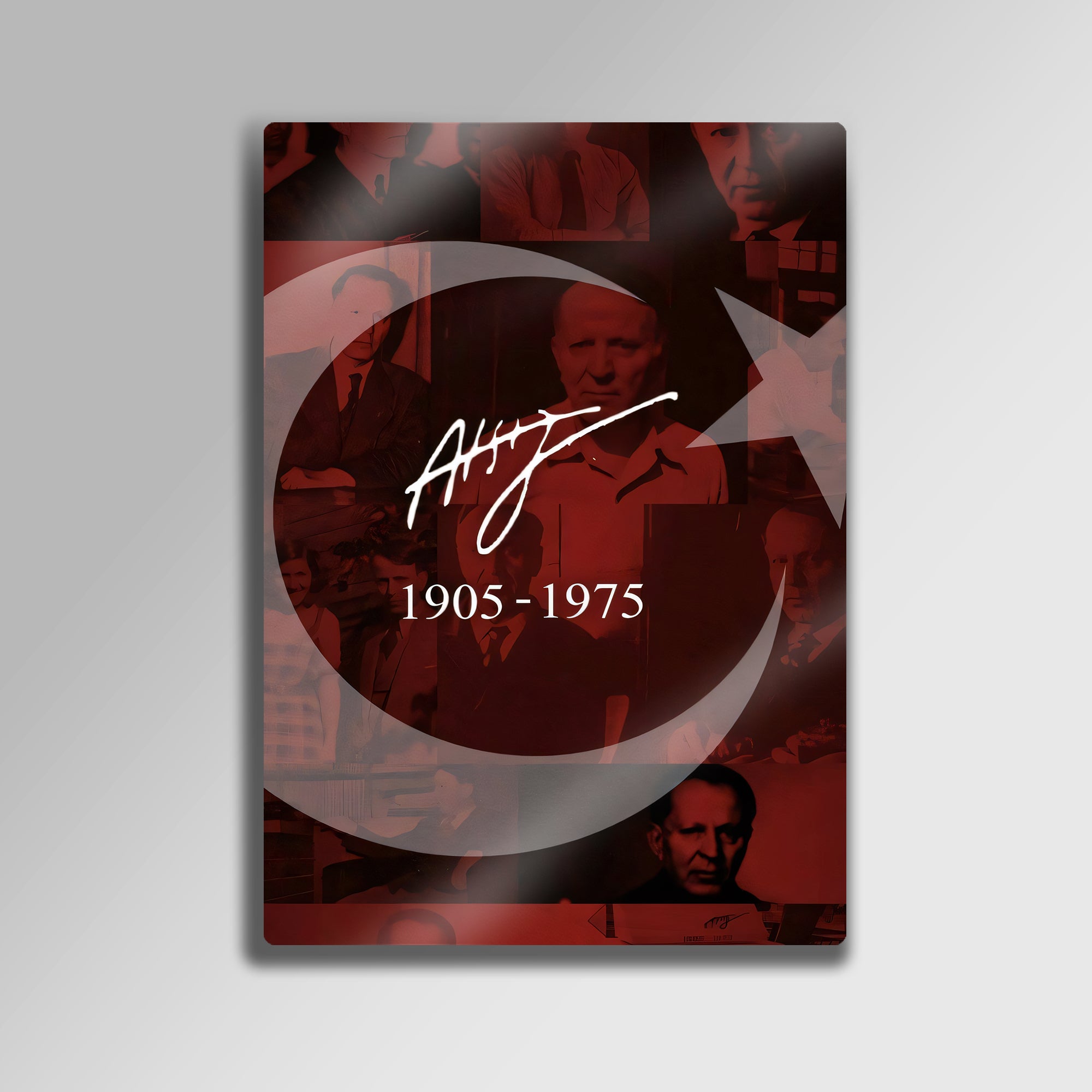 Nihal Atsız 1905-1975 İmzalı Türk Bayrağı - Metal Tablo