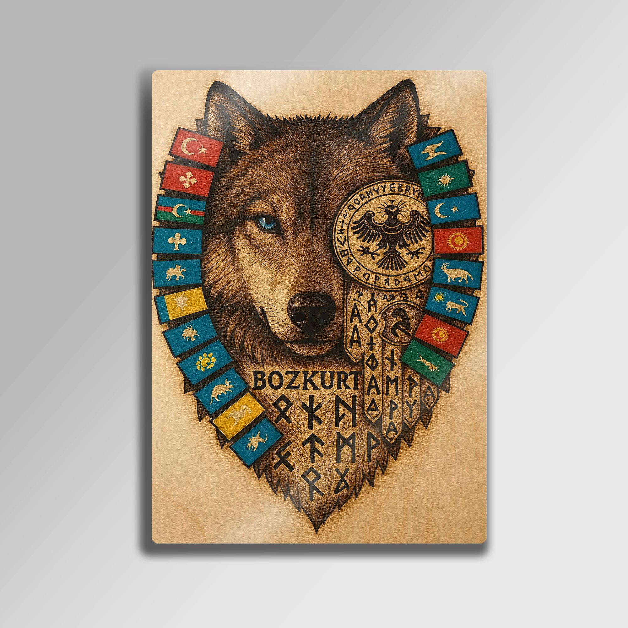 Bozkurt Metal Tablo – Türk Kültürü ve Mitoloji Duvar Dekoru