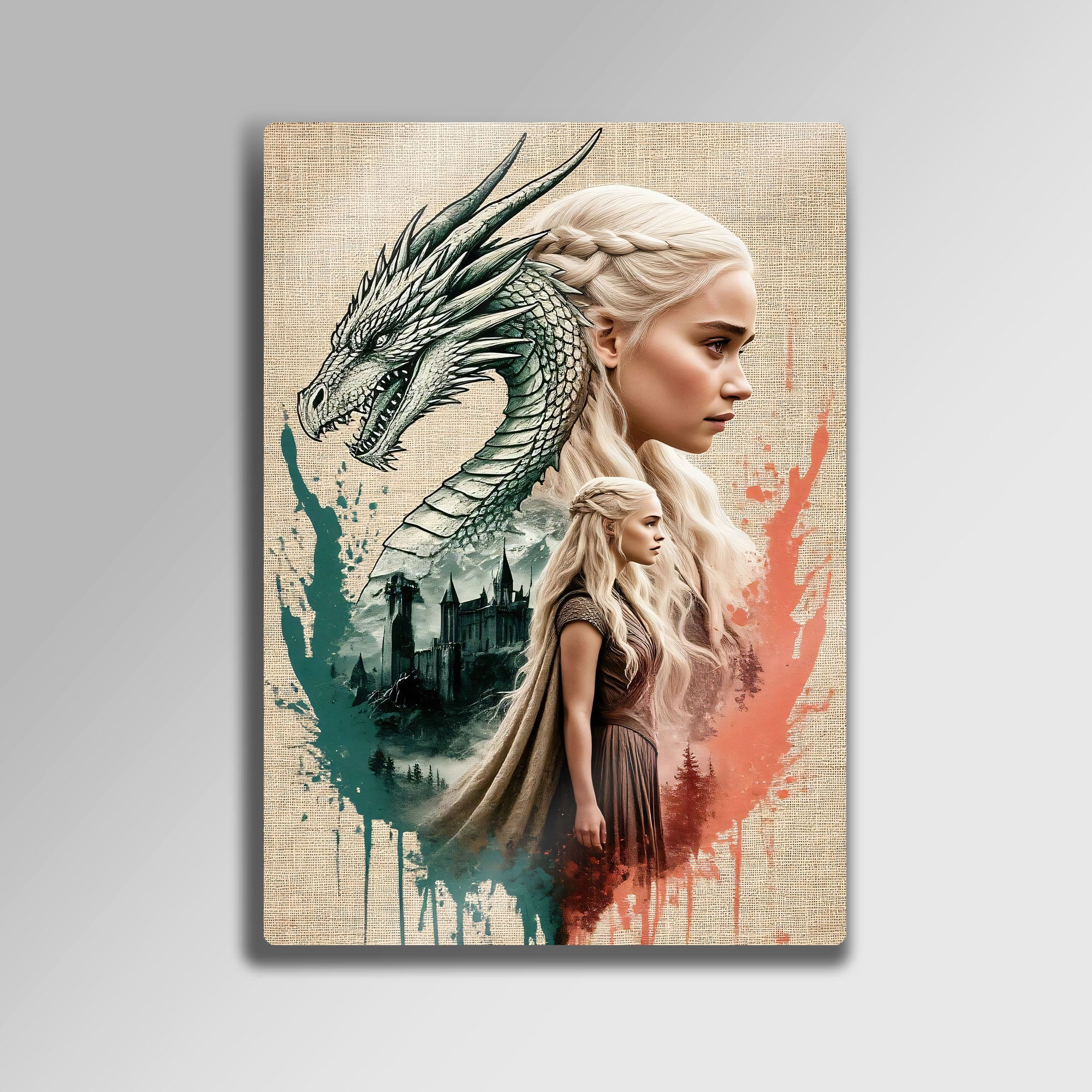 Daenerys Targaryen, Game of Thrones Ejderha - Metal Tablo