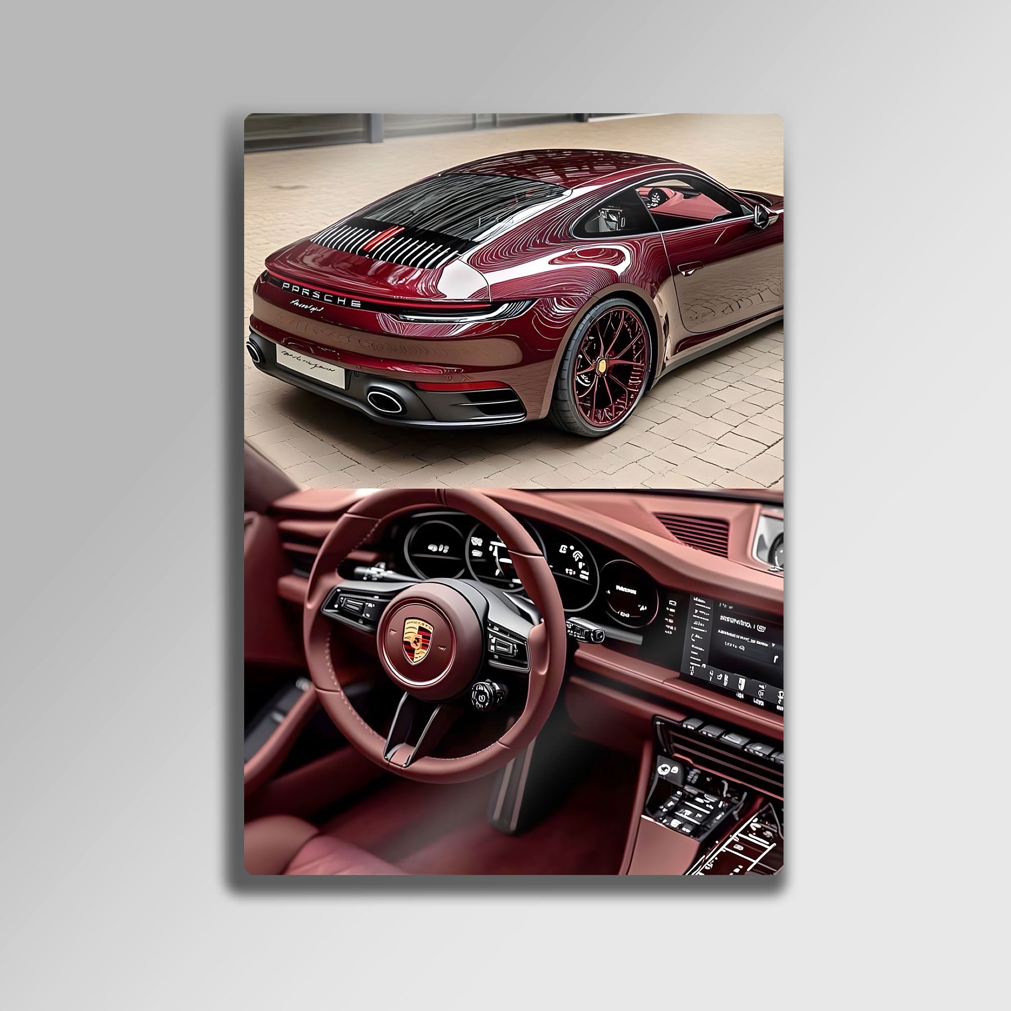 Porsche 911 Vişne Çürüğü - Metal Tablo