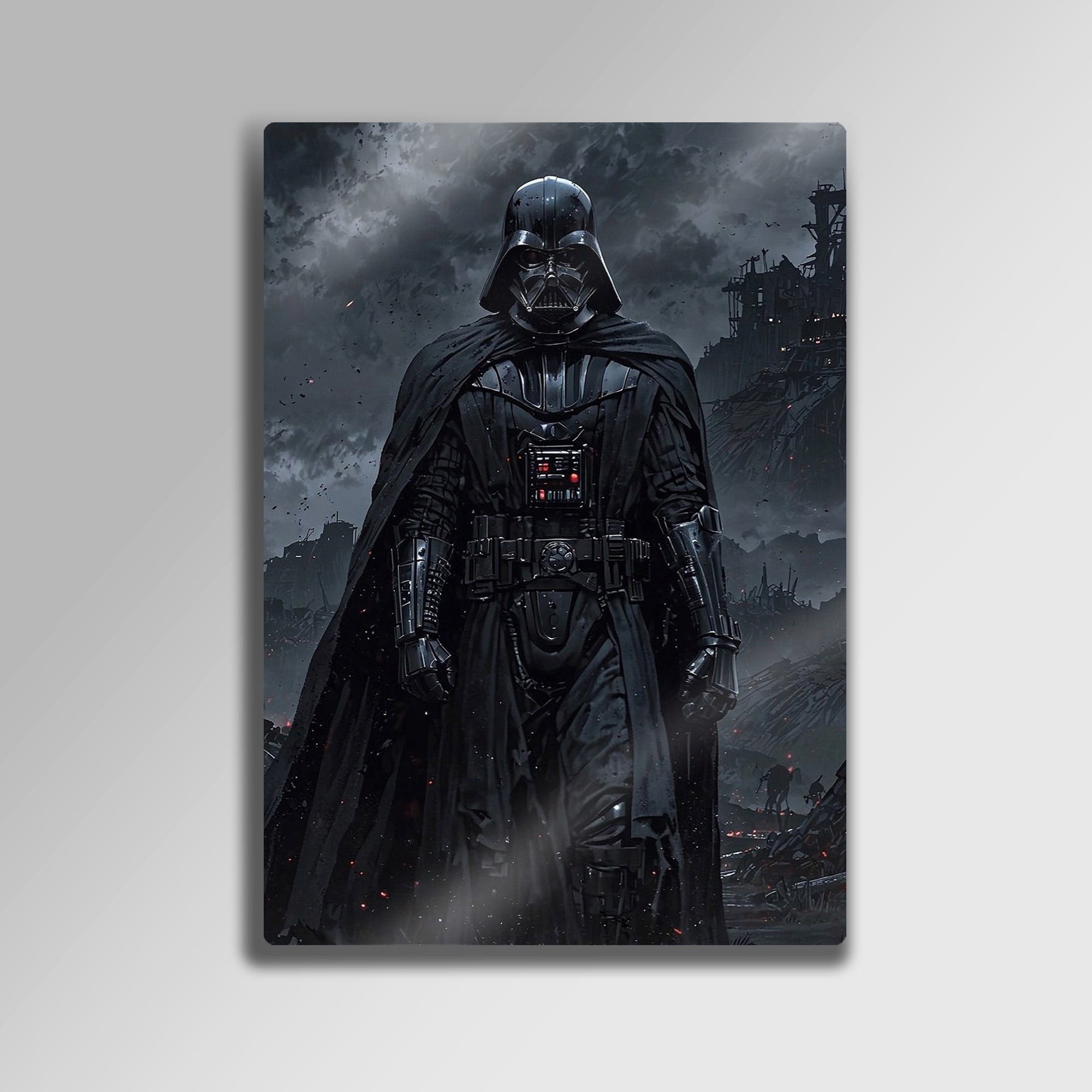Darth Vader Siyah Tasarım Film Temalı - Metal Tablo