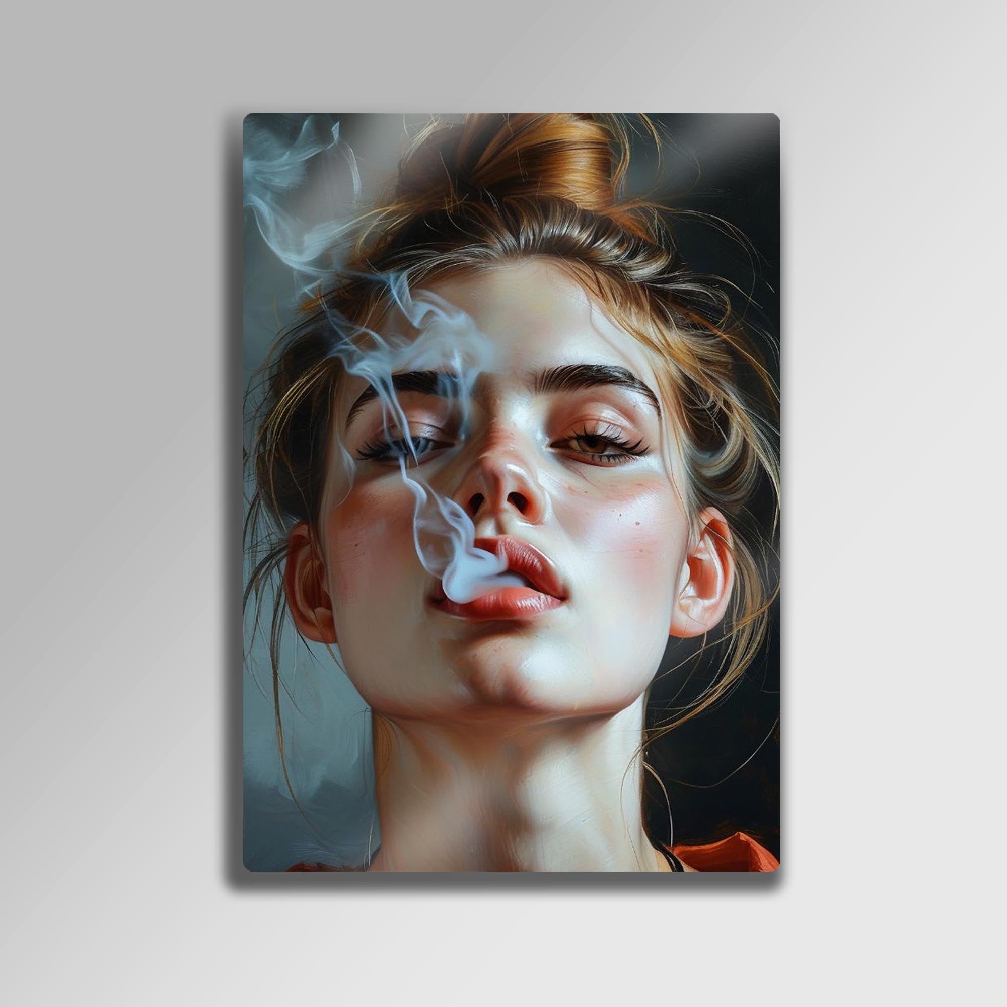 Duman Kadın Portre - Metal Tablo