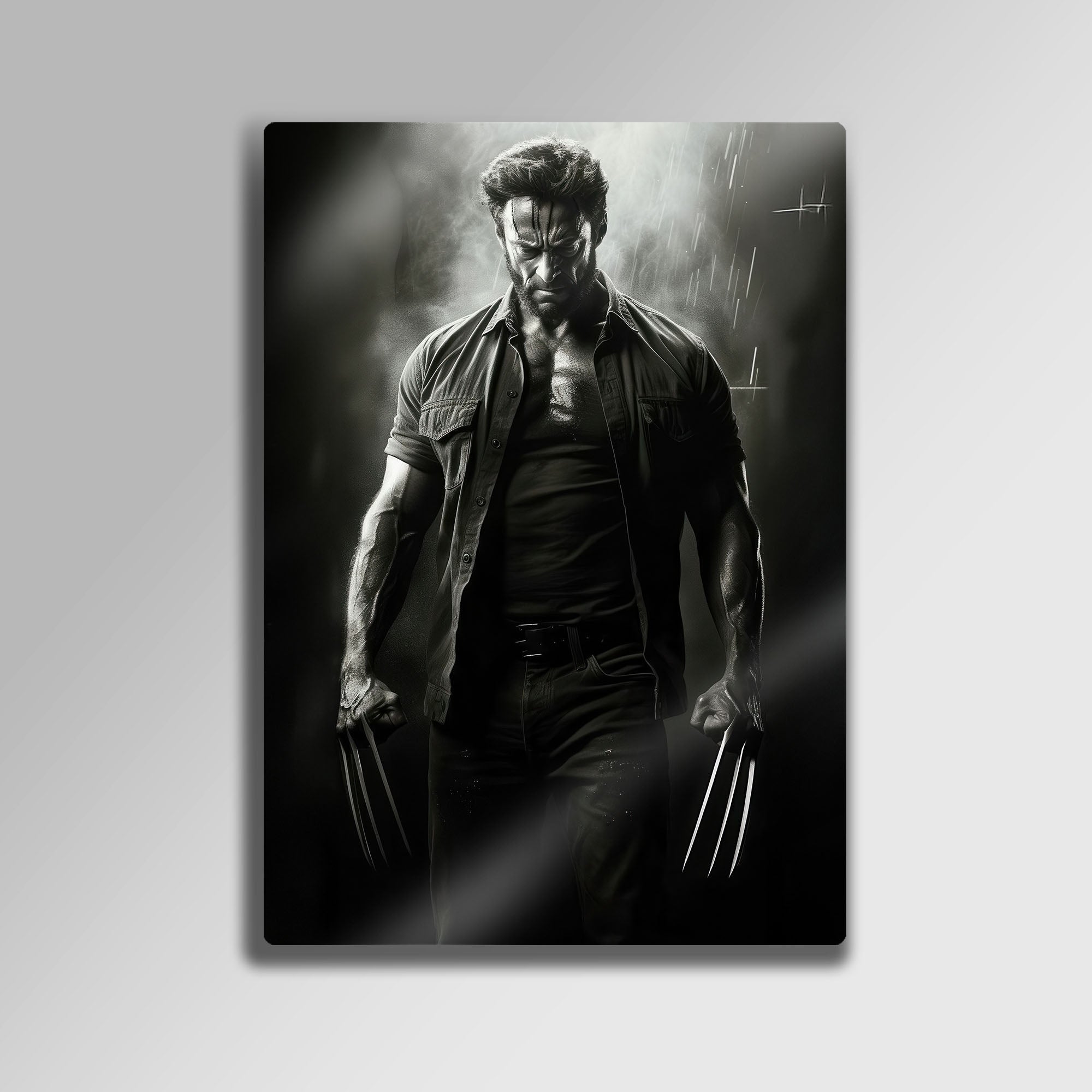 Marvel Wolverine Siyah Beyaz - Metal Tablo