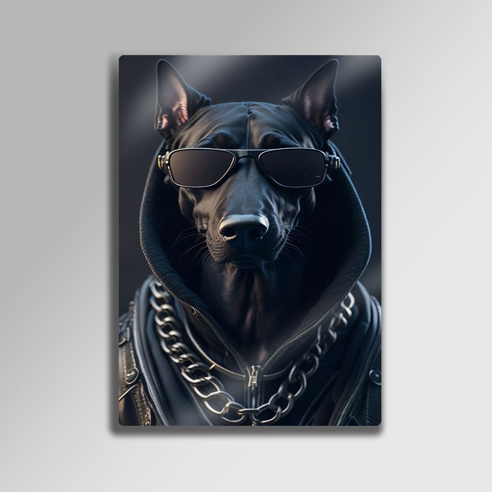 Sokak Stili Havalı Köpek - Metal Tablo