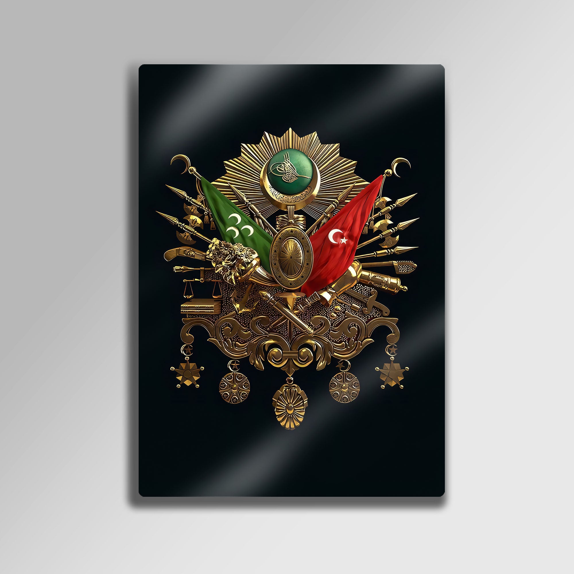 Osmanlı Arması Tuğra 3D - Metal Tablo