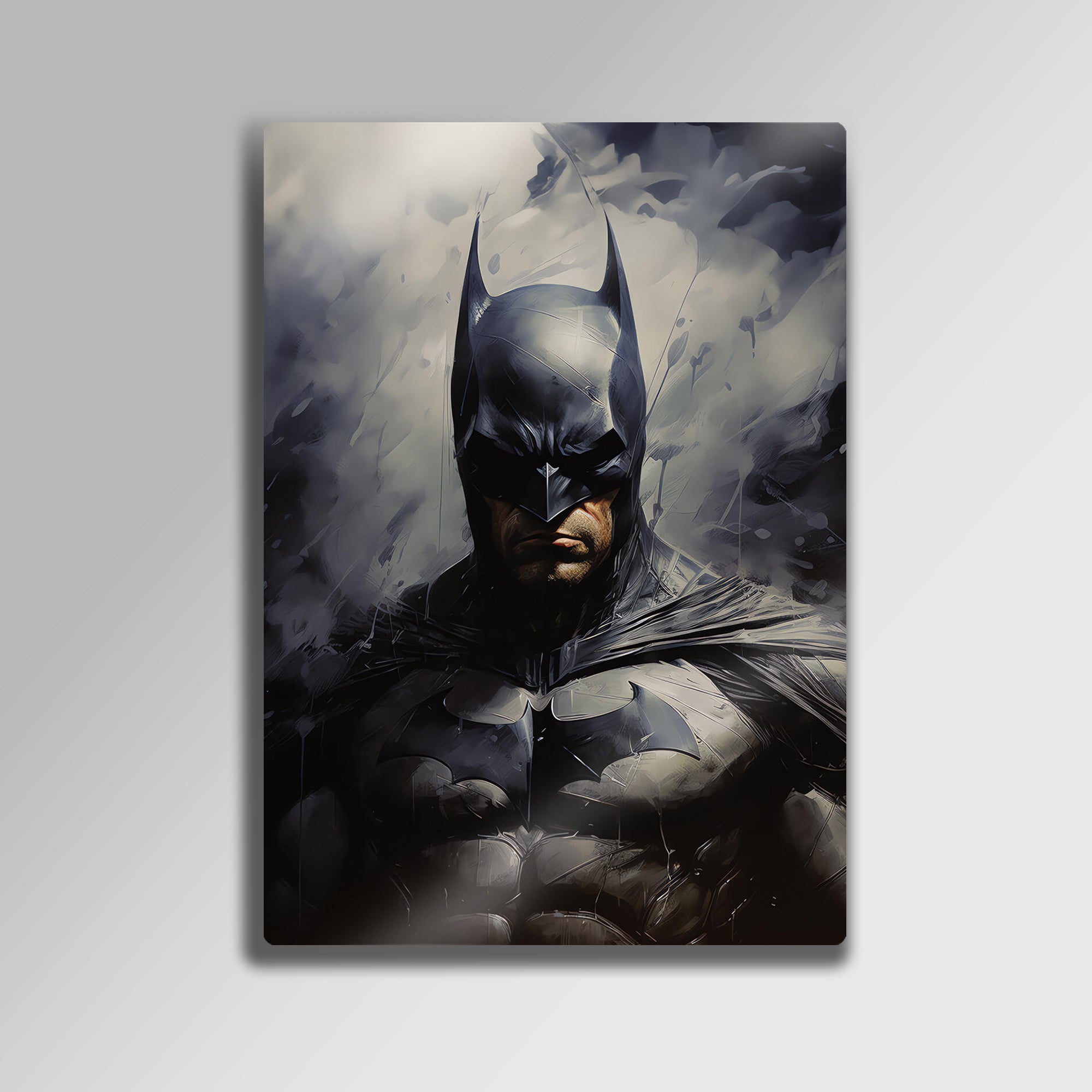 Batman Figürü Siyah Beyaz - Metal Tablo