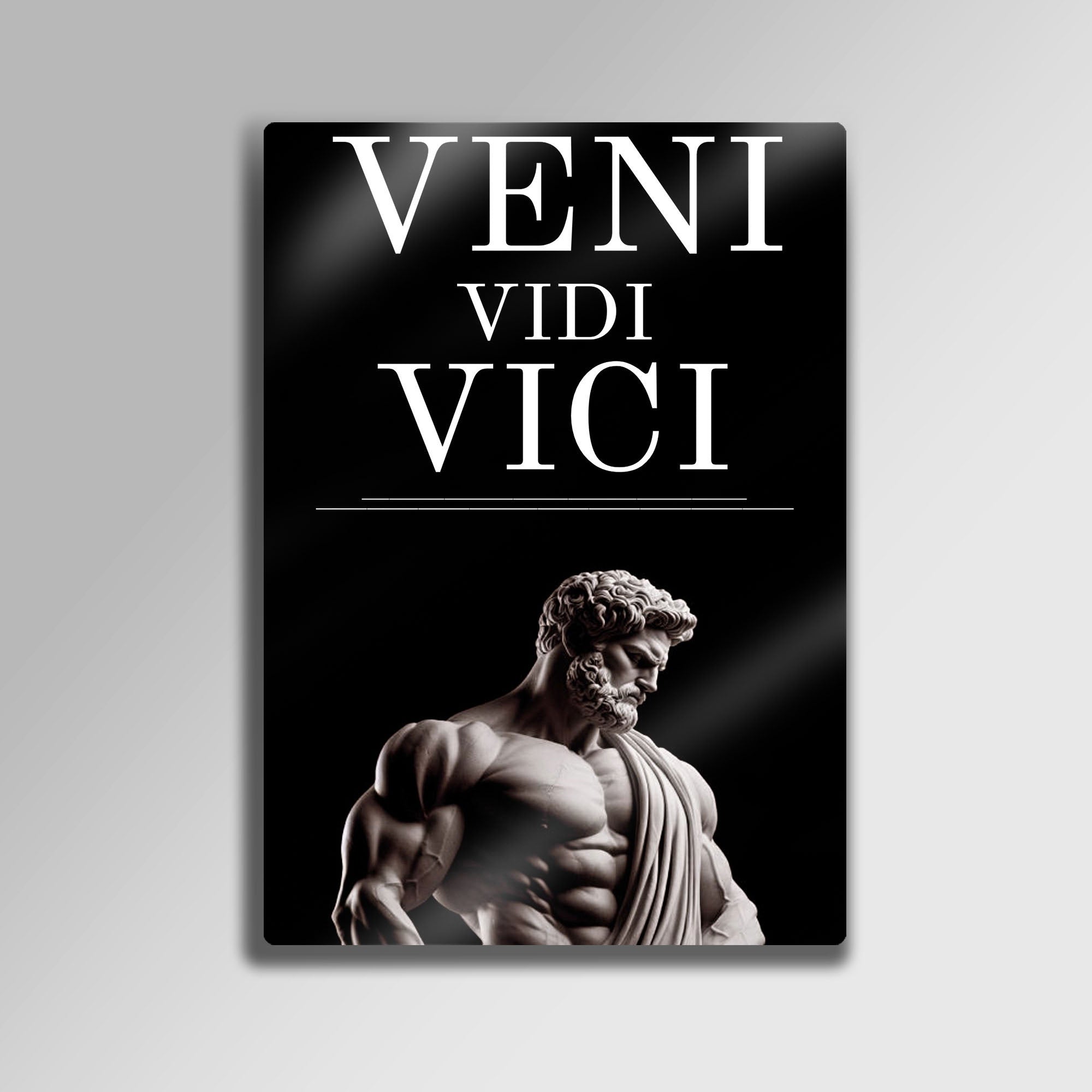 Veni Vidi Vici, Fitness, Gym Motivasyon Heykel - Metal Tablo