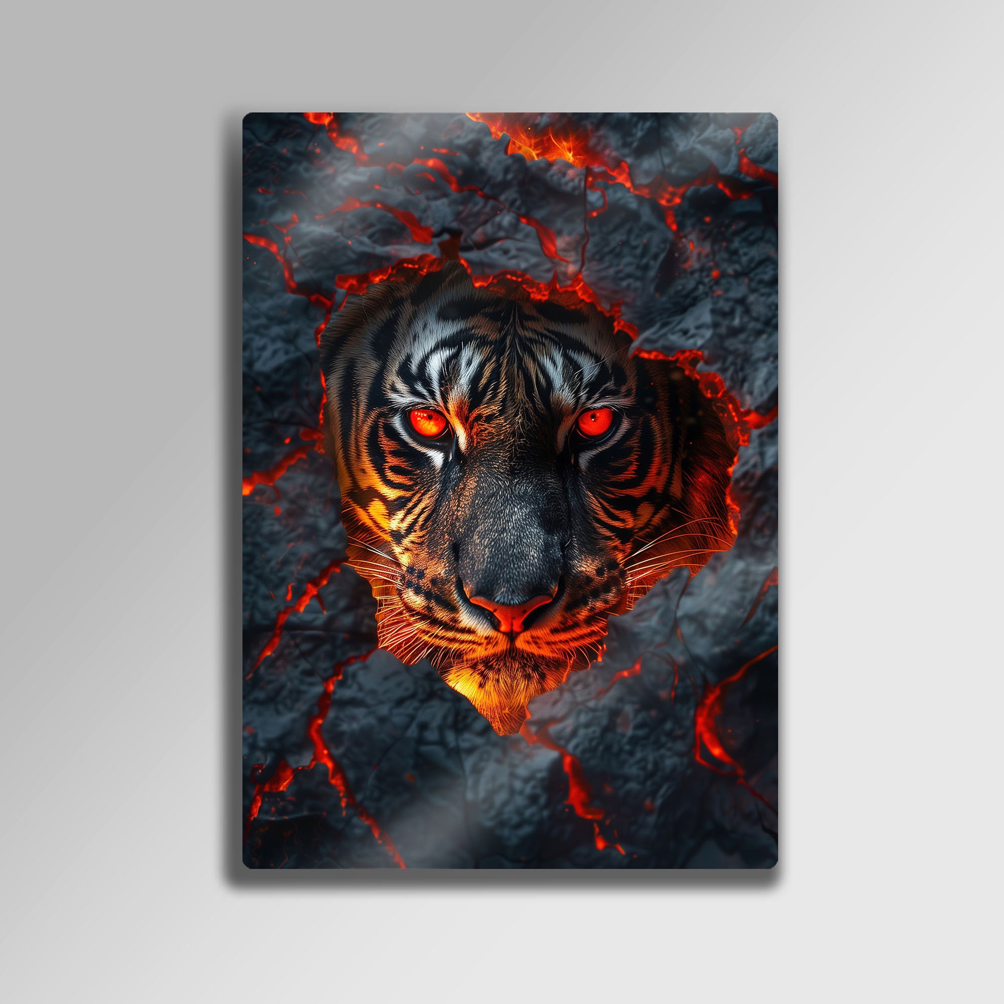 Ateş Gözlü Kaplan - Metal Tablo