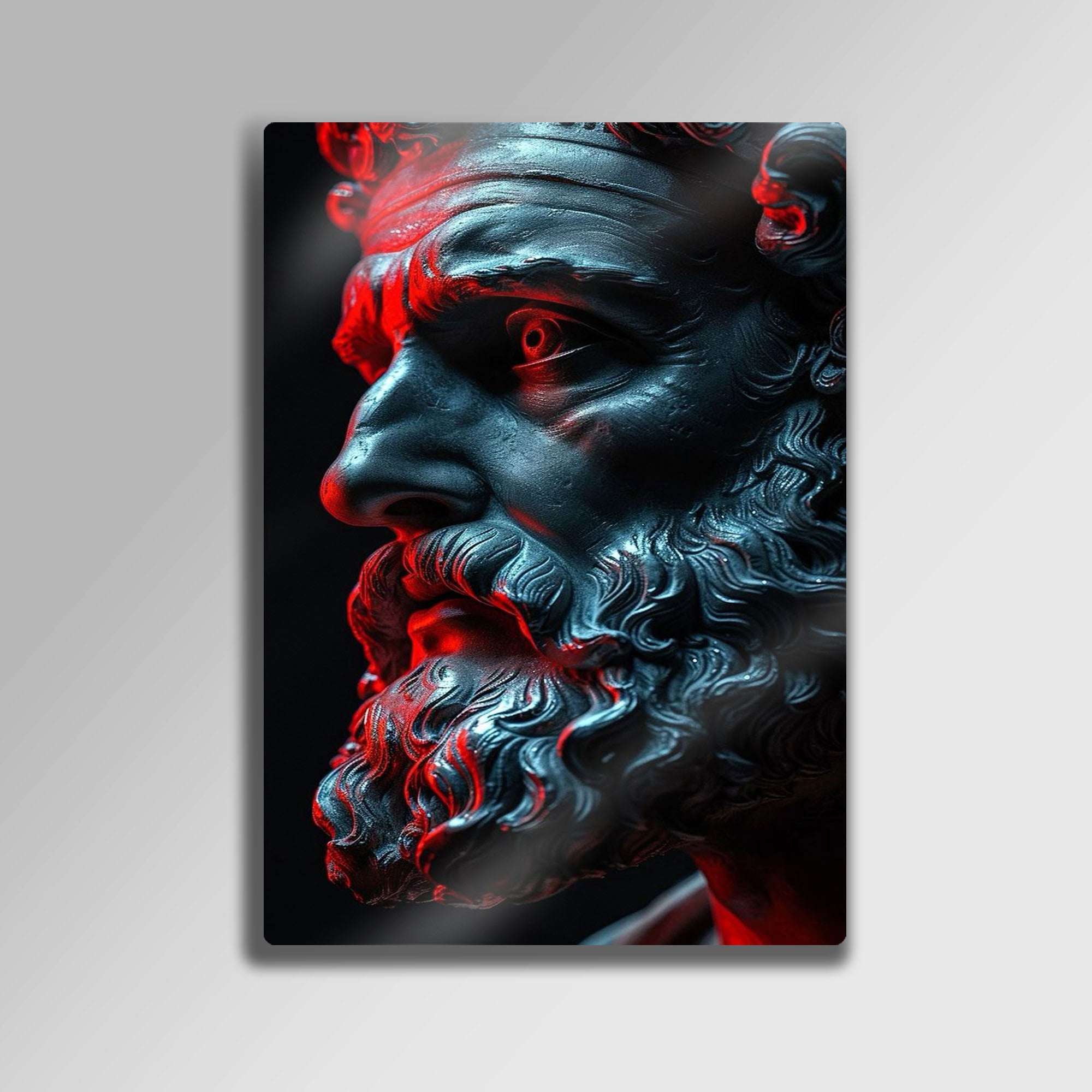 Zeus Heykeli Neon - Metal Tablo