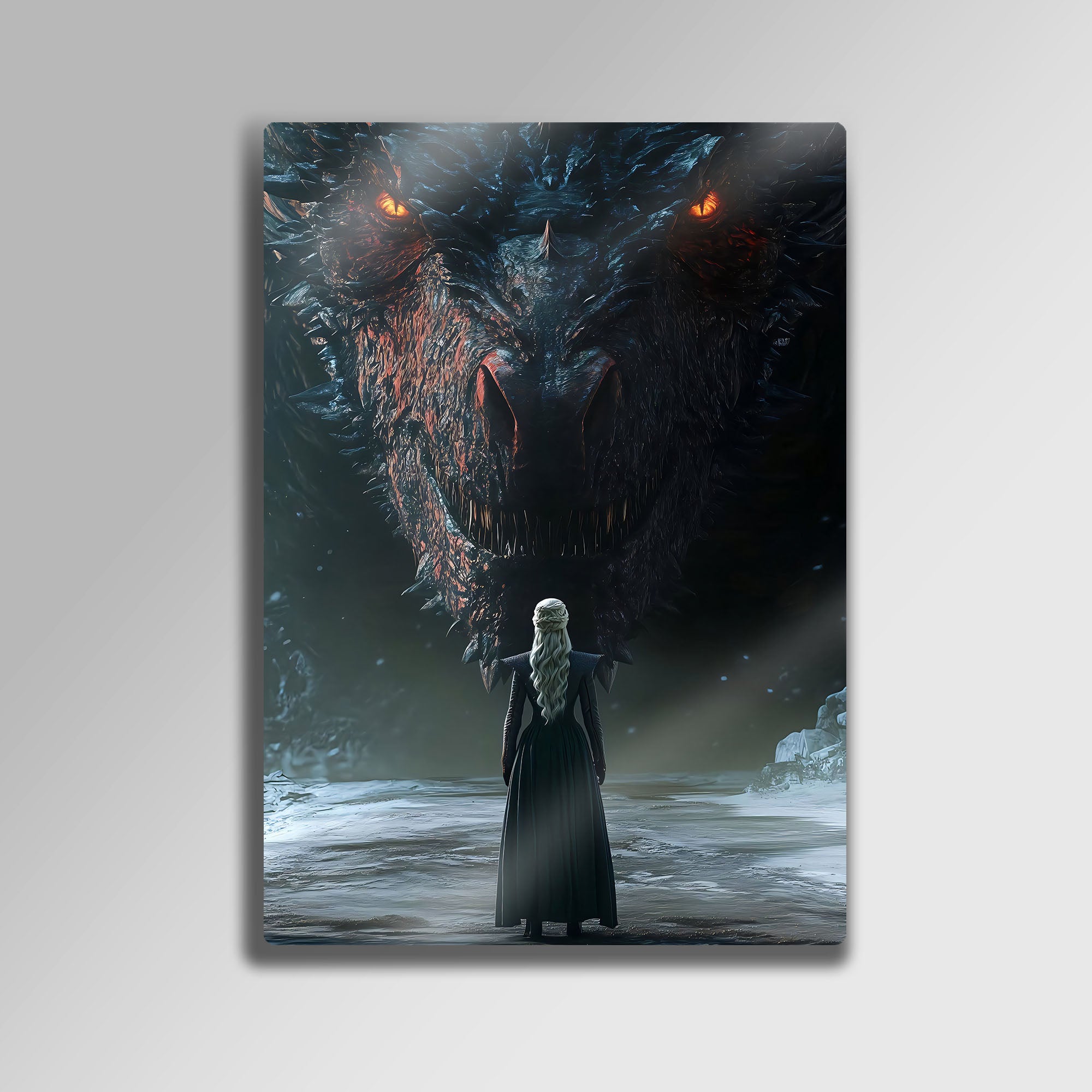 Game of Thrones Daenerys ve Drogon - Metal Tablo