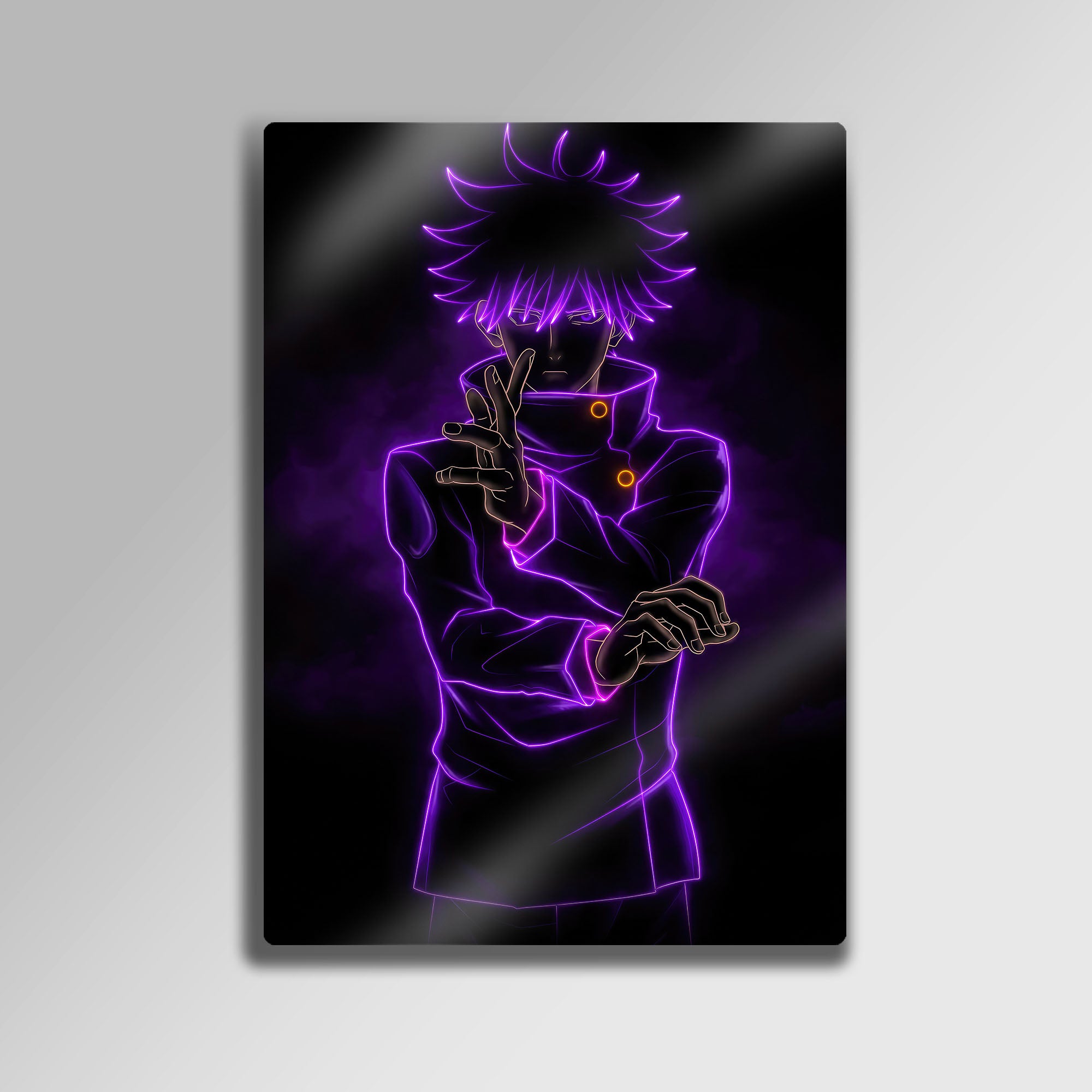 Jujutsu Kaisen Megumi Fushiguro Neon - Metal Tablo