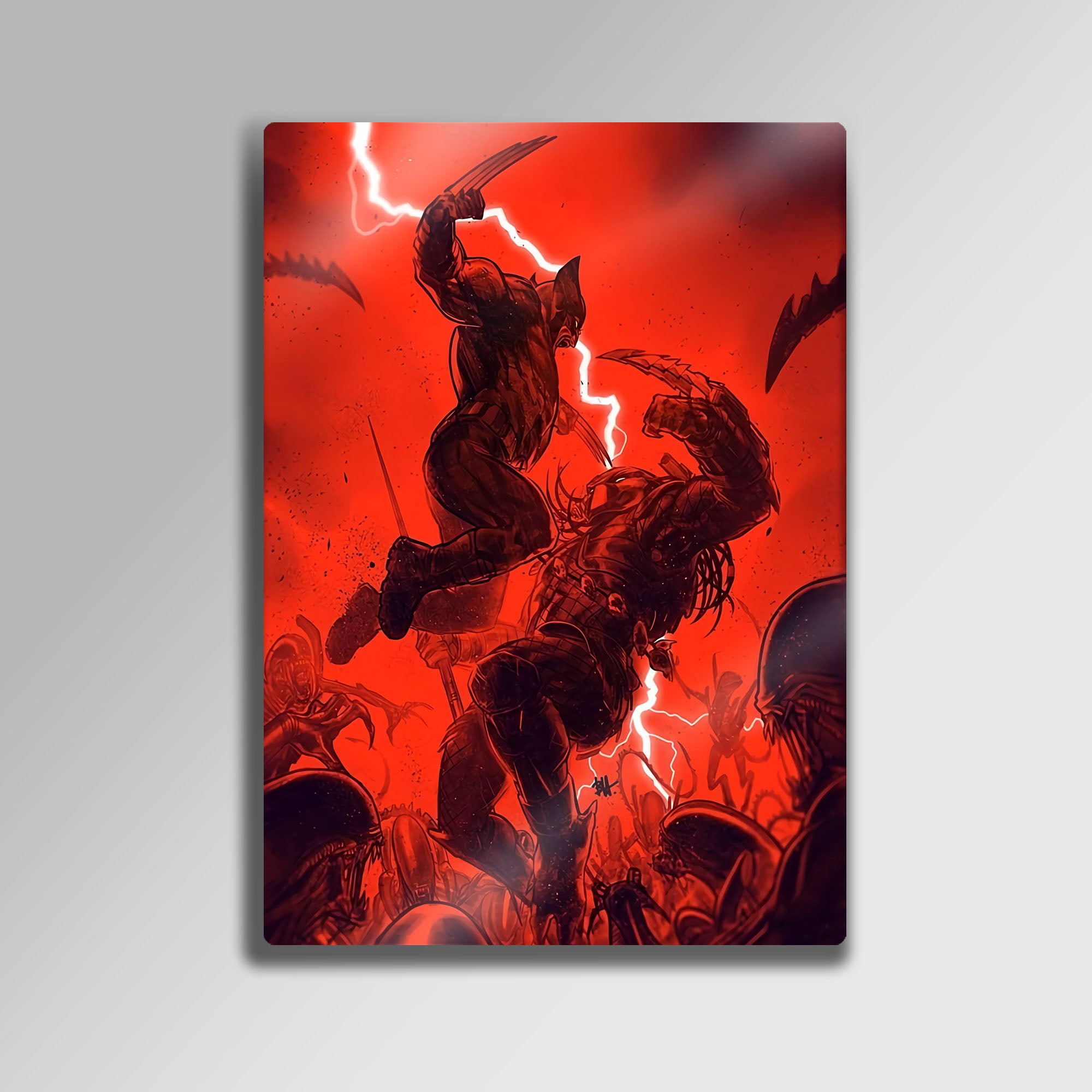 Wolverine vs Predator vs Alien - Metal Tablo