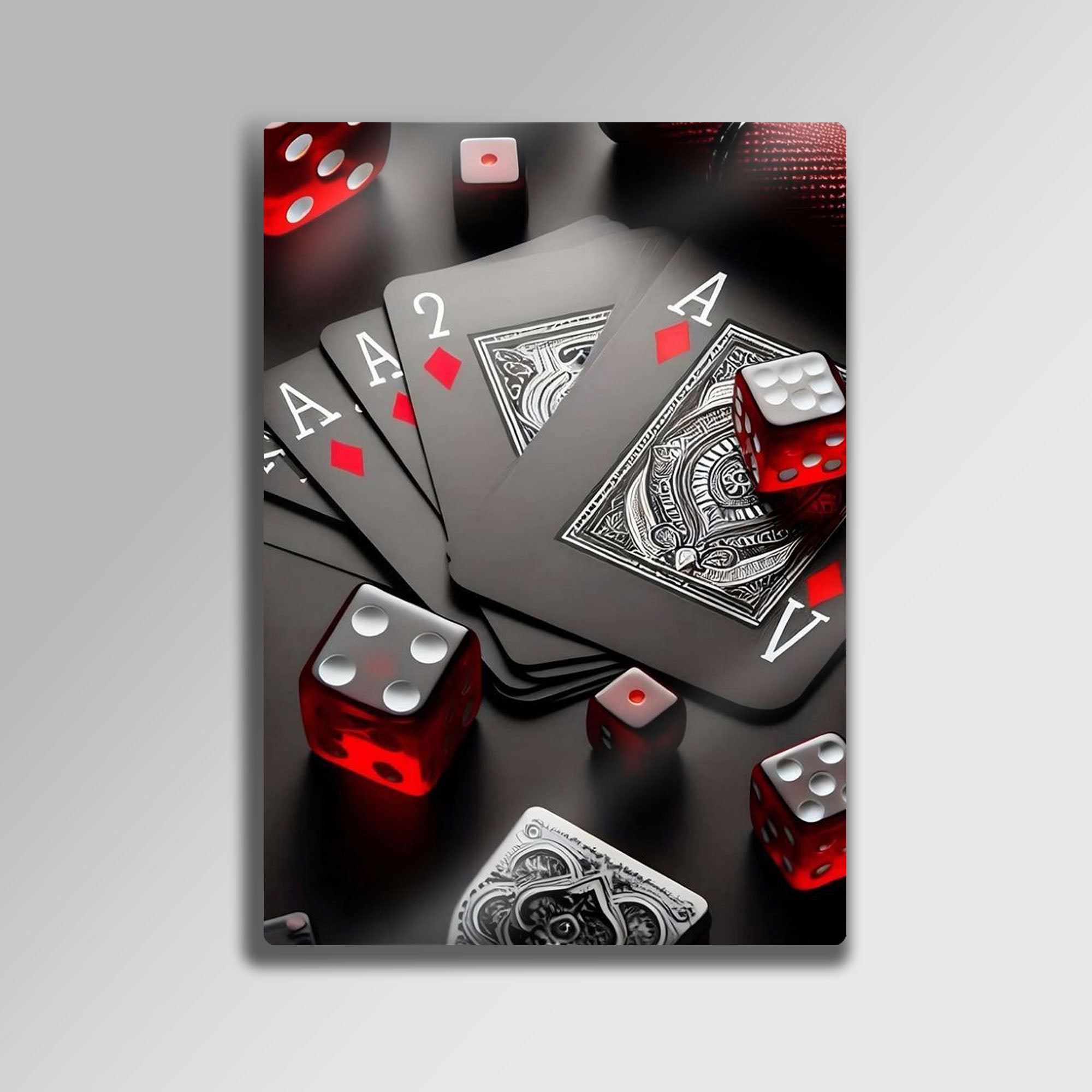 Poker ve Zar - Metal Tablo