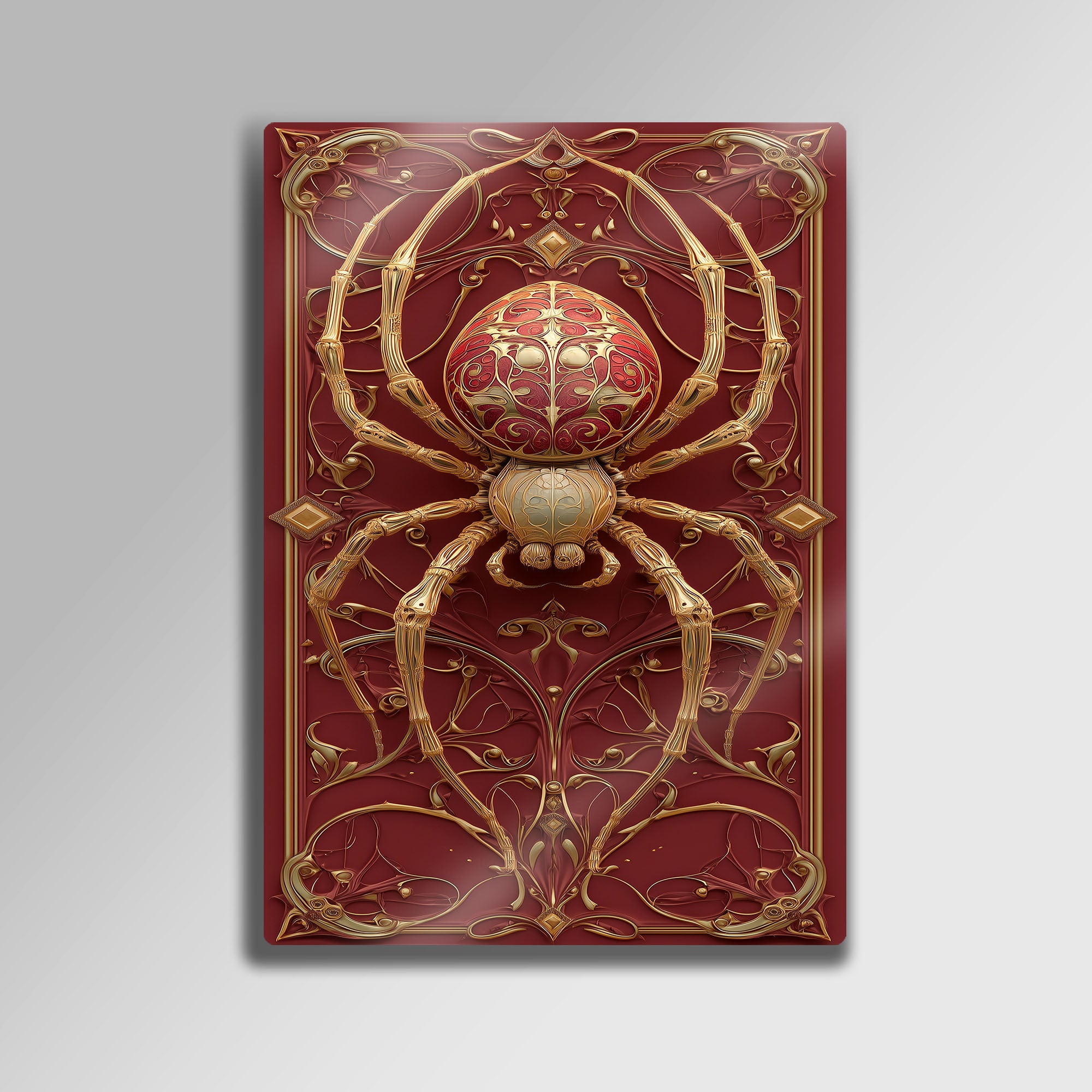 Art Nouveau Altın Örümcek - Metal Tablo