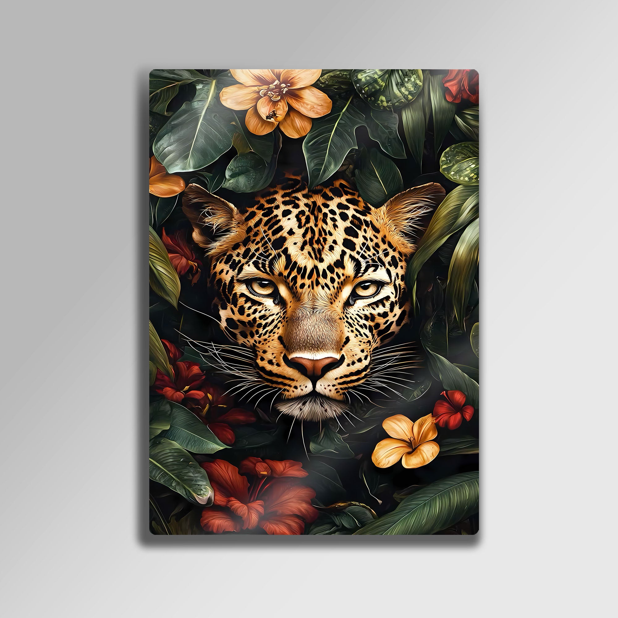 Tropikal Leopar - Metal Tablo