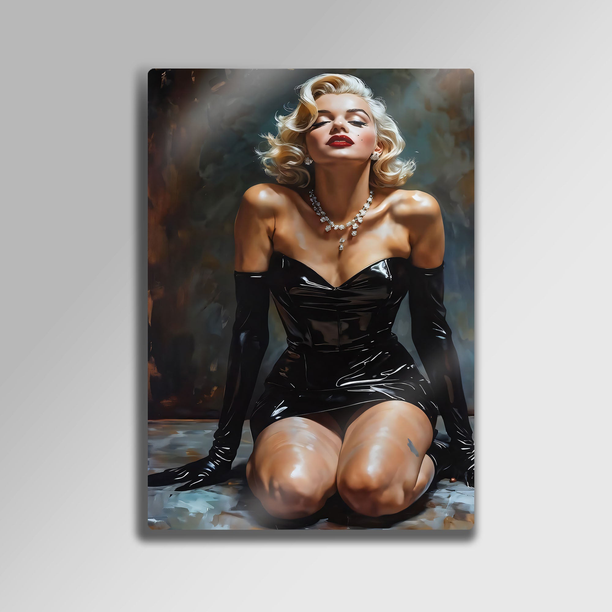Marilyn Monroe Siyah Elbise - Metal Tablo