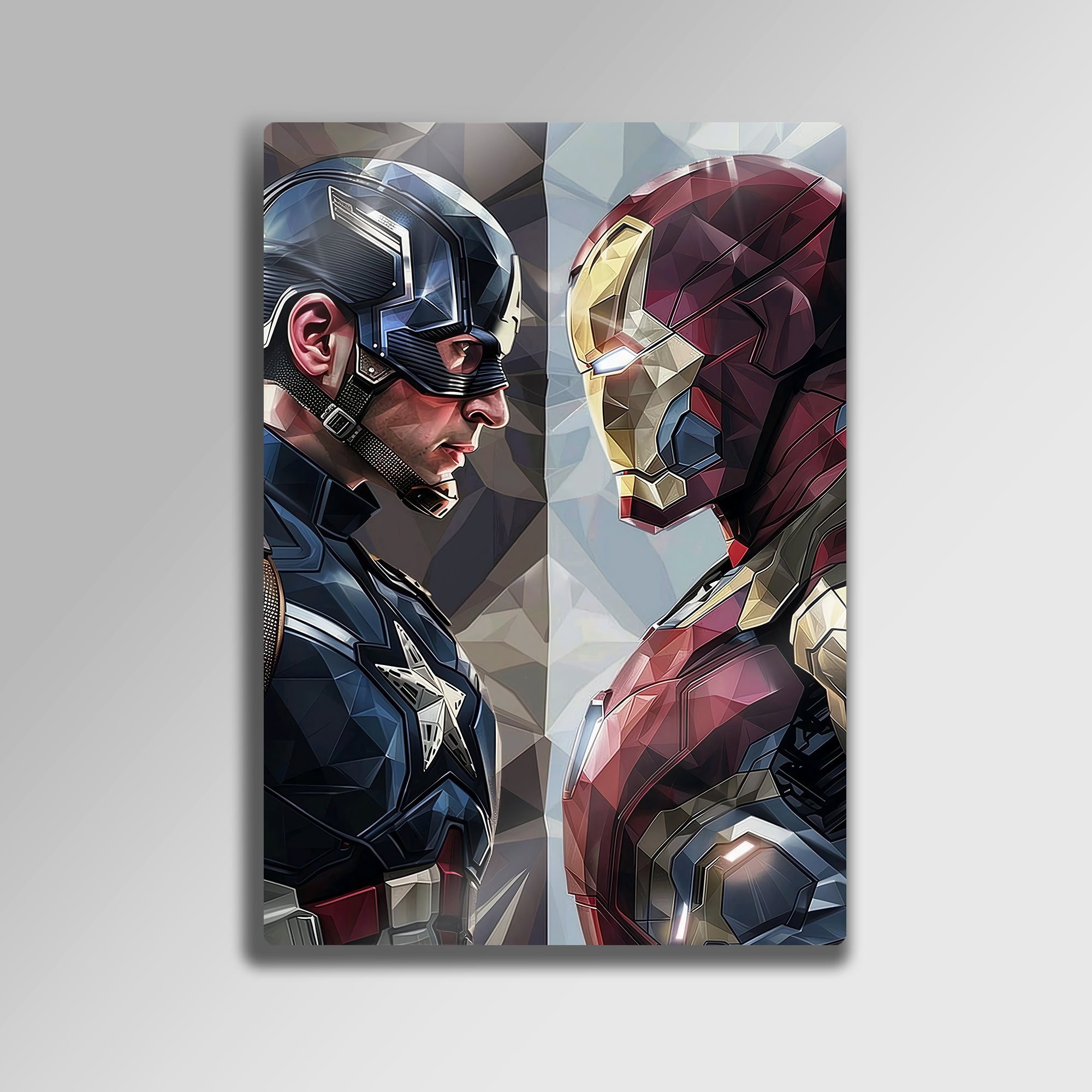 Civil War Captain America vs Iron Man - Metal Tablo