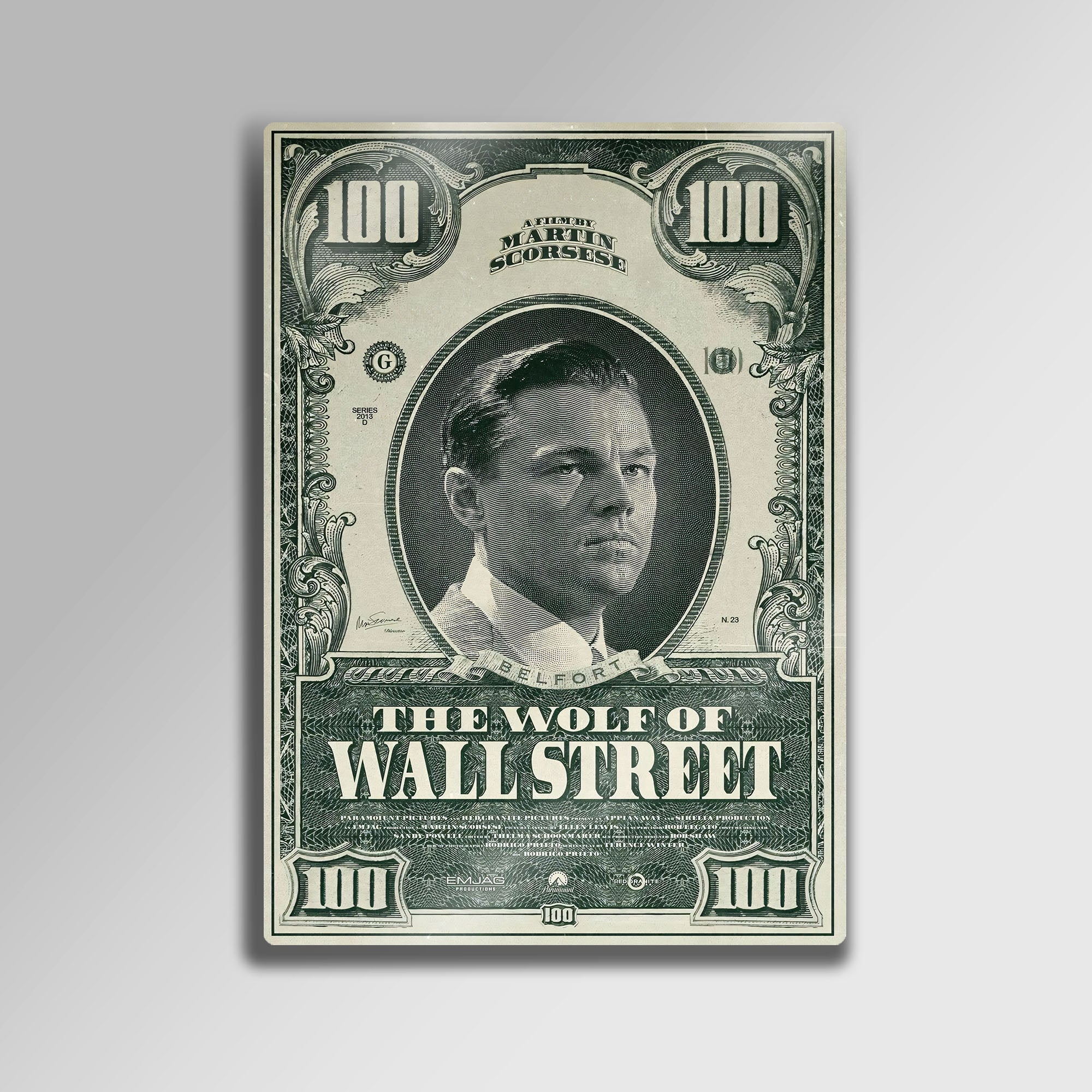 The Wolf of Wall Street Dolar Tasarımı - Metal Tablo