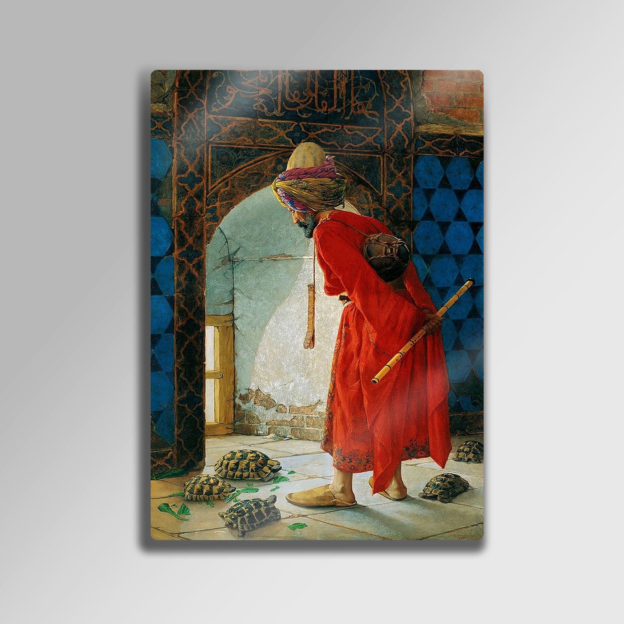 Kaplumbağa Terbiyecisi, Osman Hamdi Bey - Metal Tablo