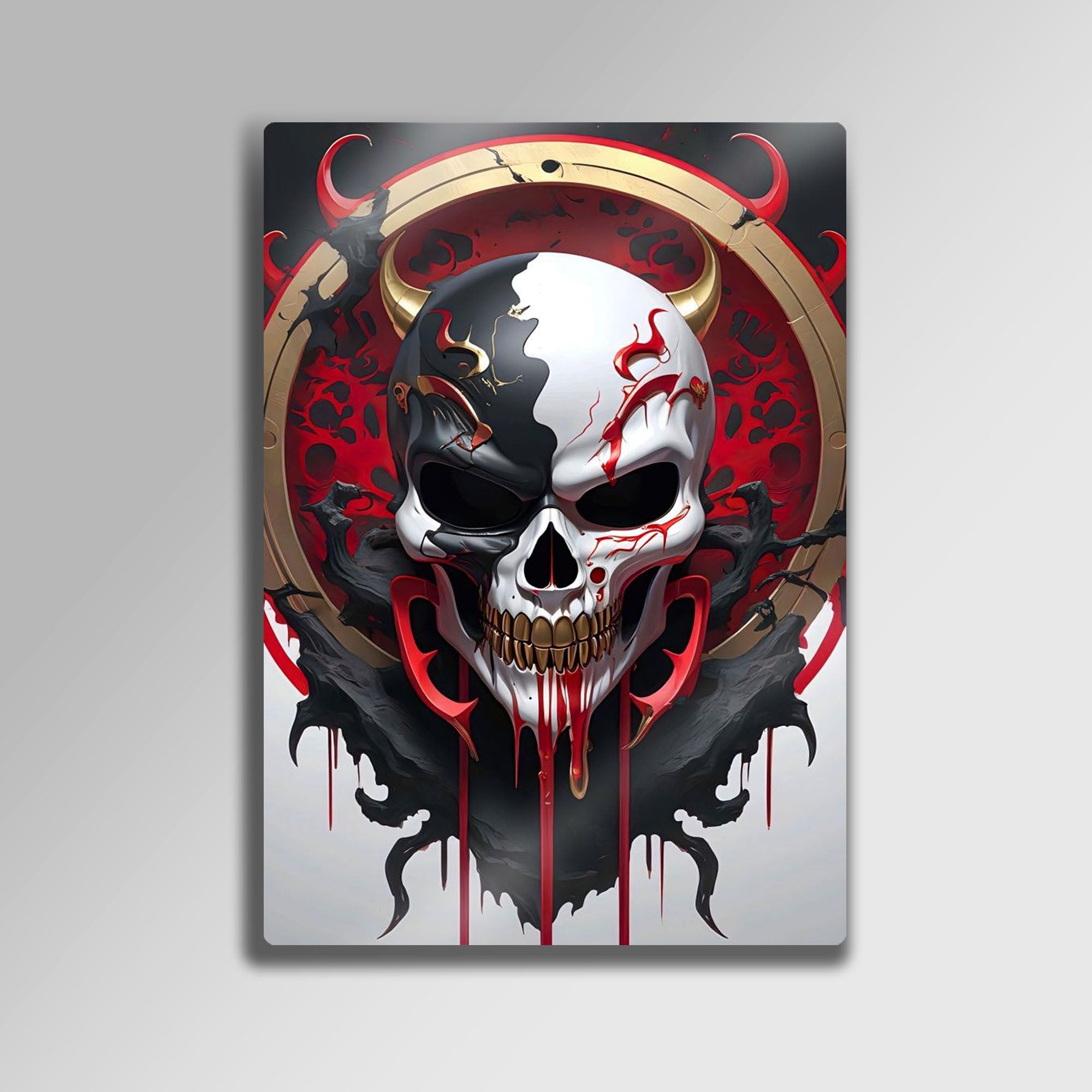 Şeytani Kuru Kafa - Metal Tablo