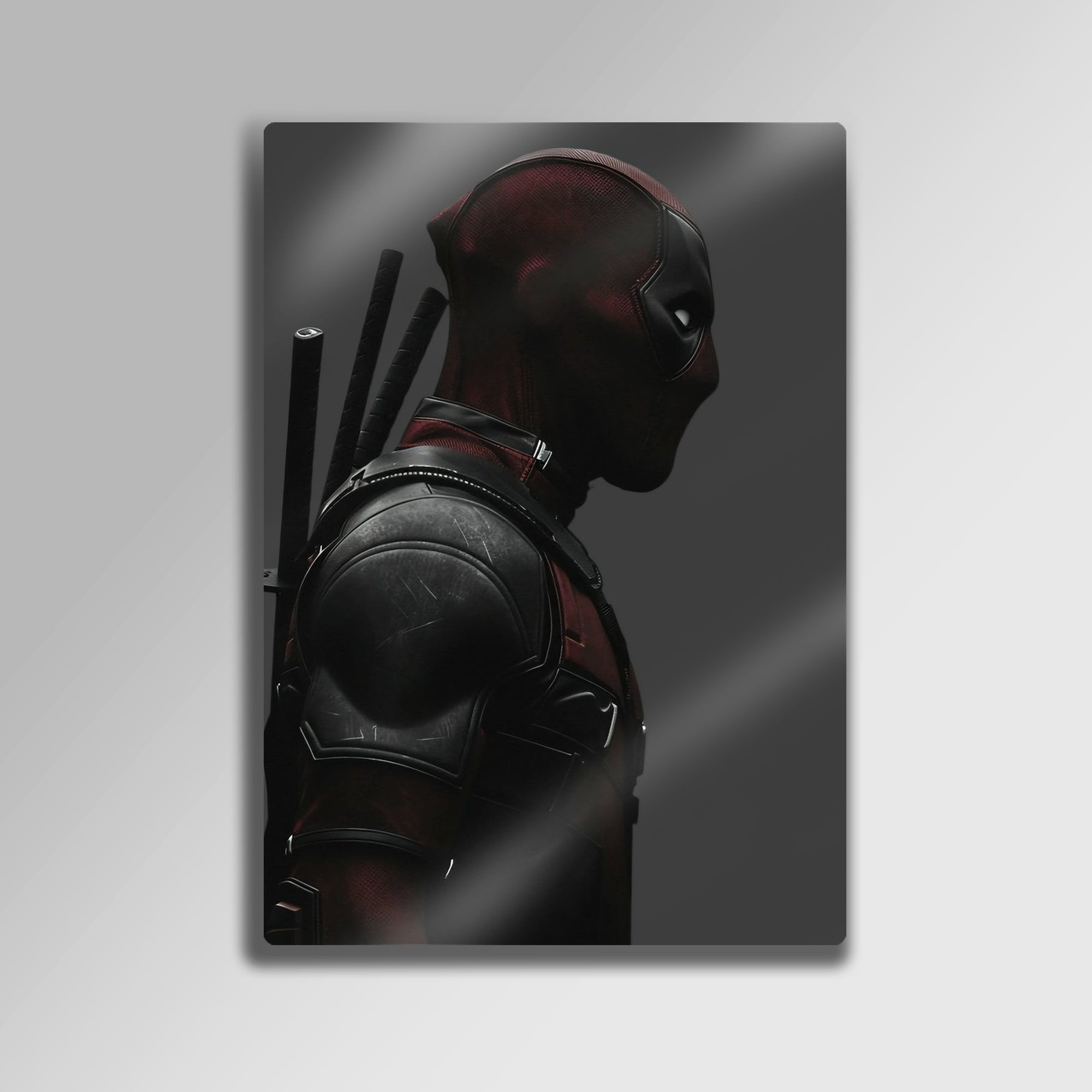 Deadpool Yan Profil Kılıçlı Marvel - Metal Tablo