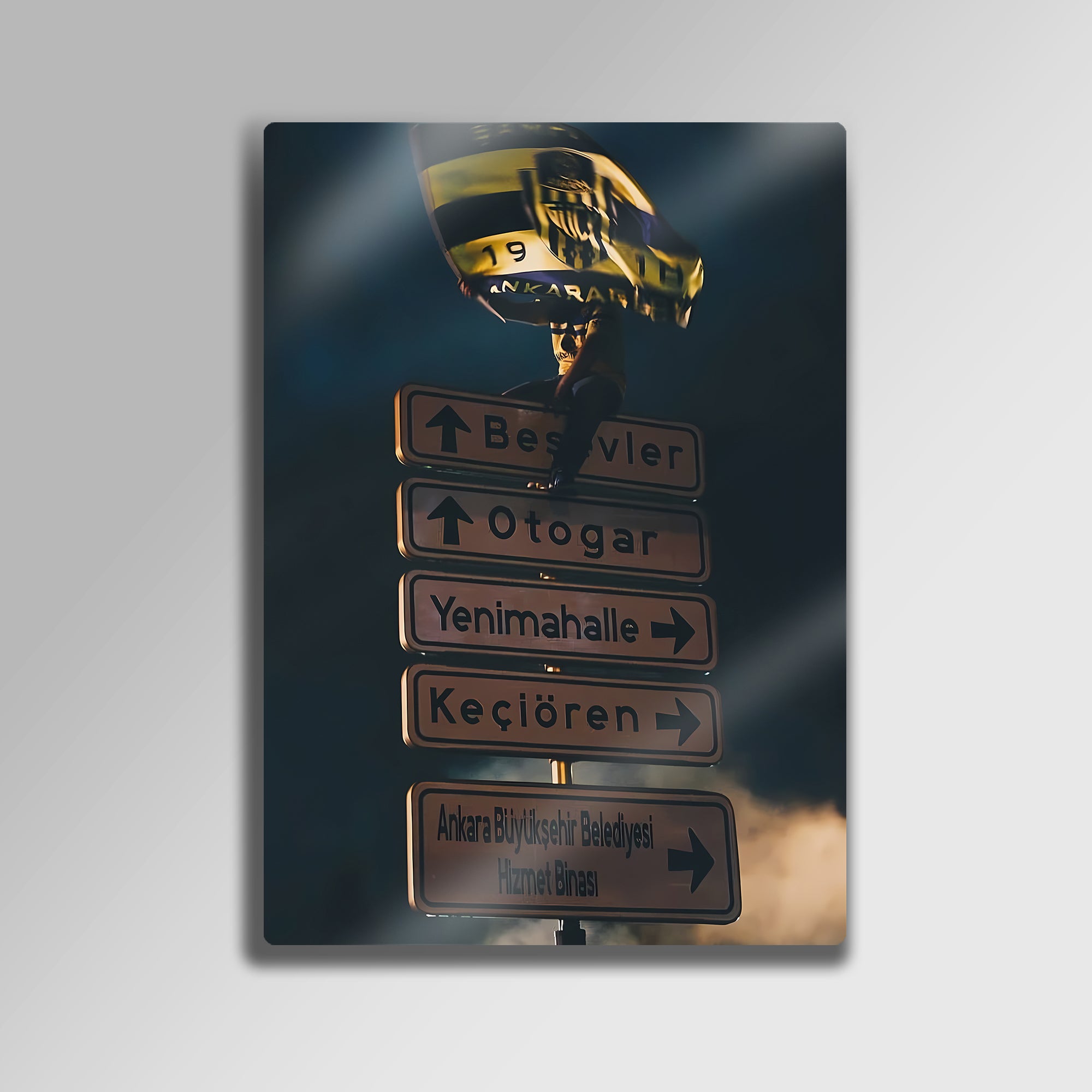 Ankaragücü Tablosu Taraftar Sokak Atmosferi - Metal Tablo