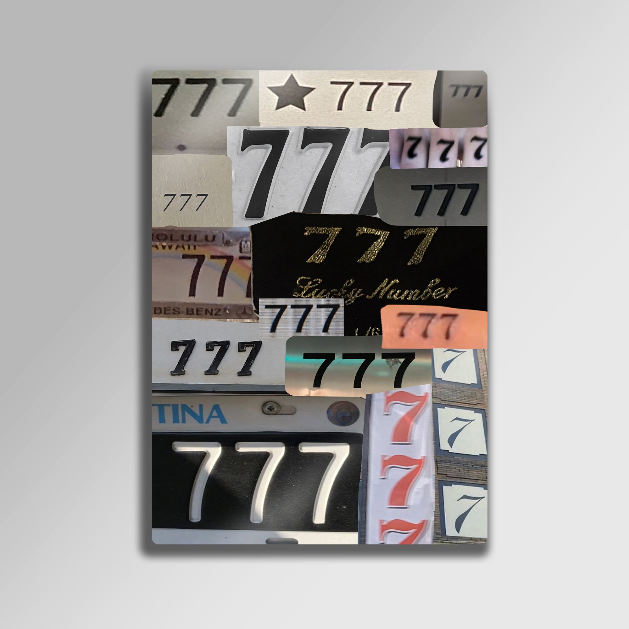 777 Tablosu Şans ve Bereket Sembolü Dekor - Metal Tablo