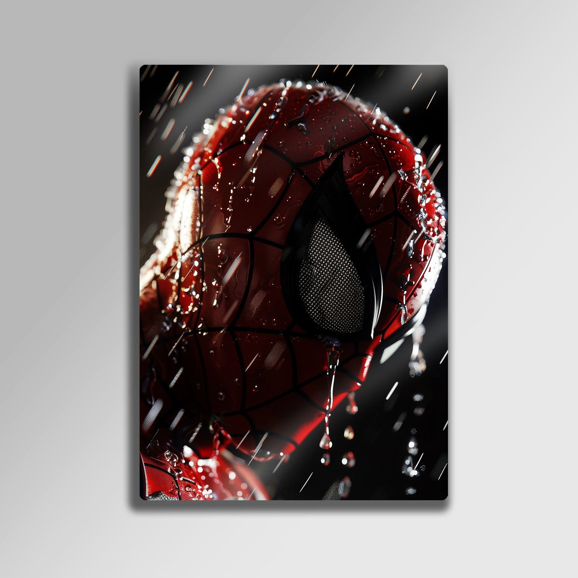 Spider-Man Yağmurda - Metal Tablo