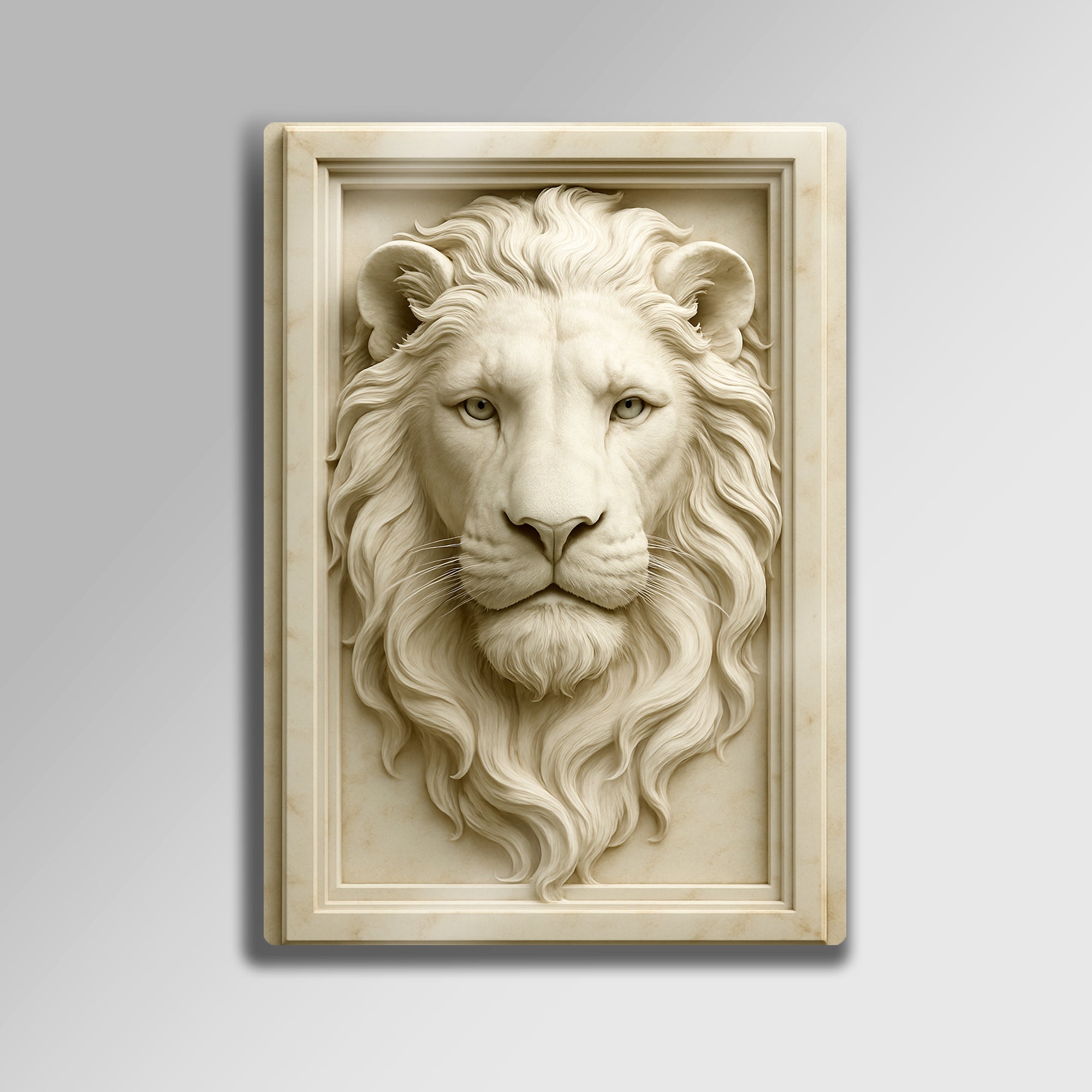 Aslan 3D Kabartma - Metal Tablo