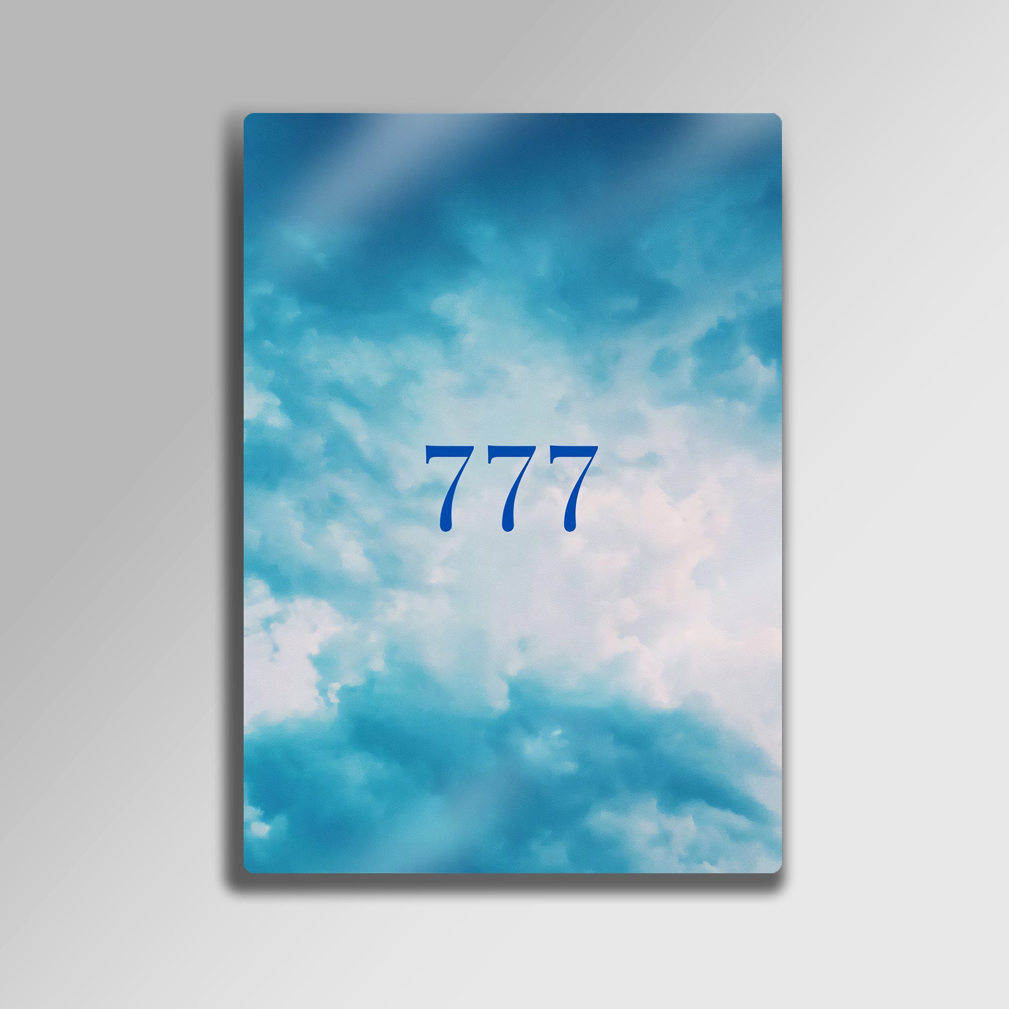 777 Tablosu Gökyüzü Temalı Şans ve Enerji - Metal Tablo