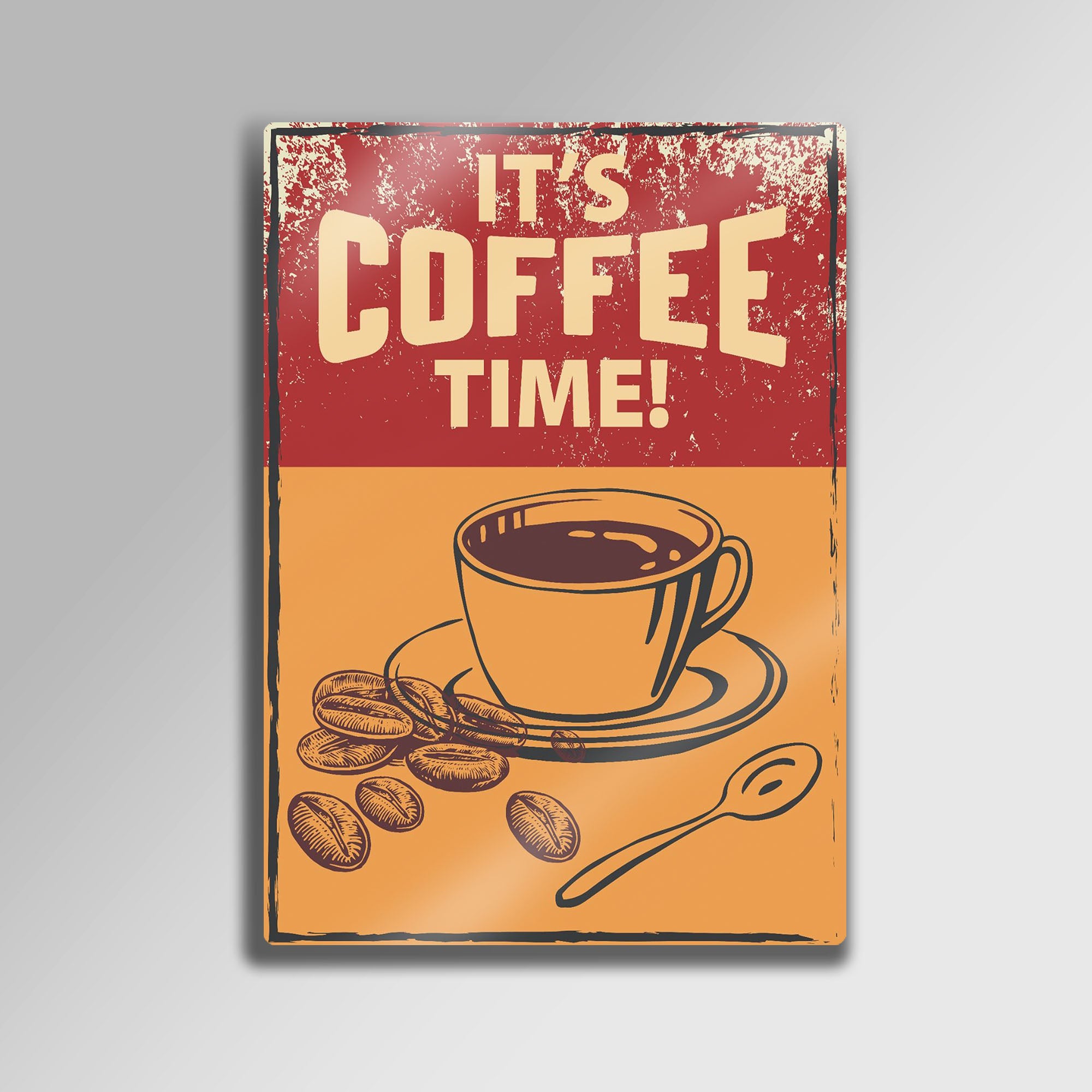 It's Coffee Time Retro - Metal Tablo
