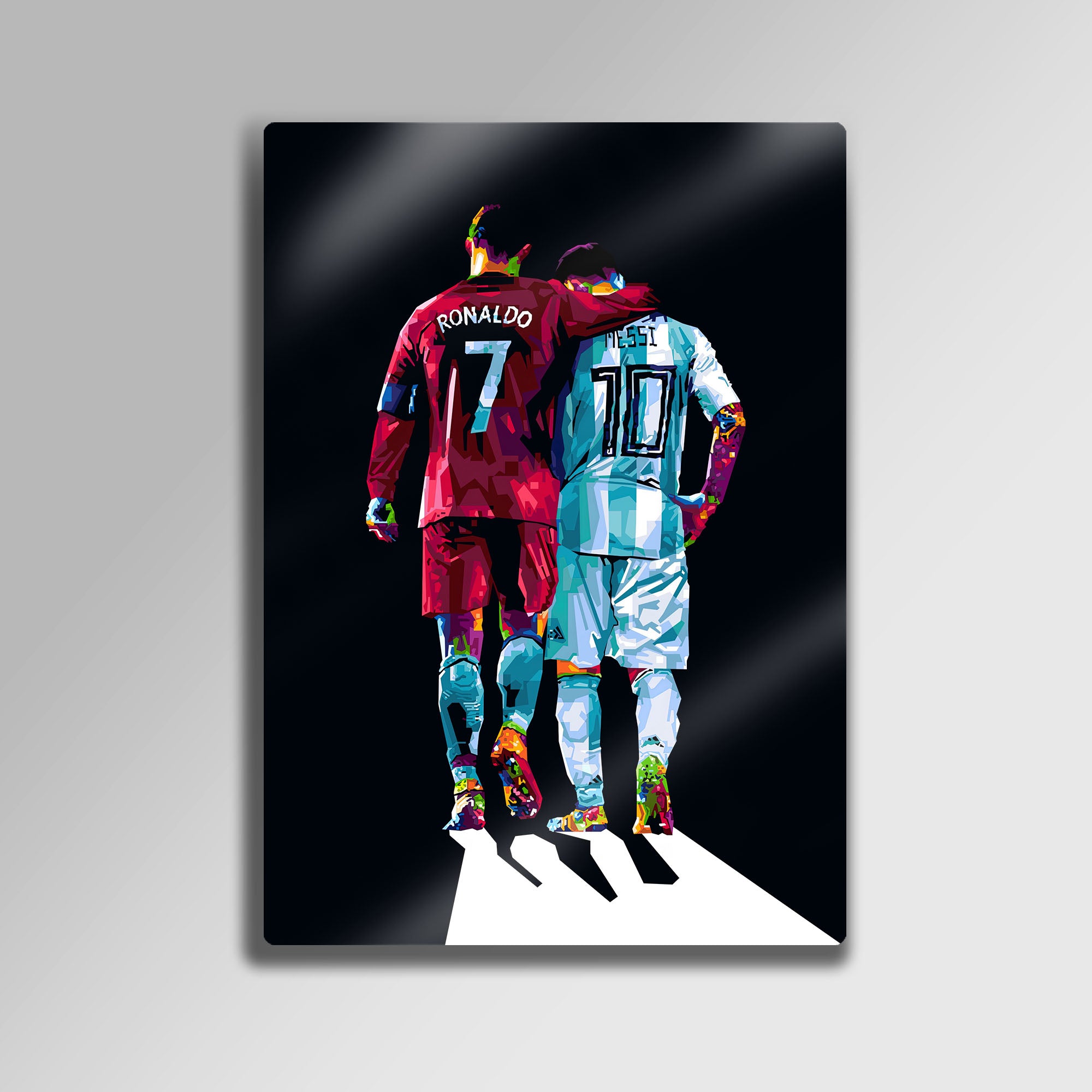 Cristiano Ronaldo ve Lionel Messi - Metal Tablo