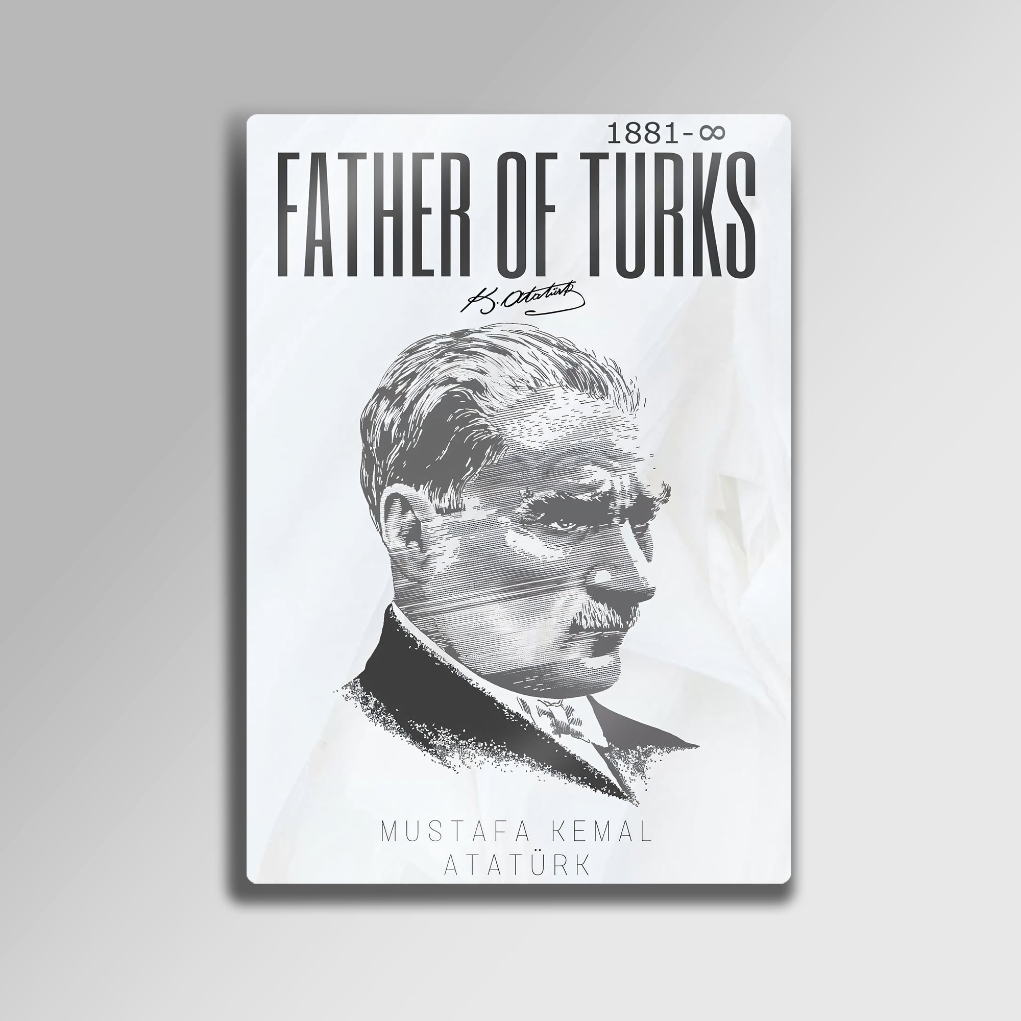 Father of Turks Atatürk Tablosu Modern - Metal Tablo
