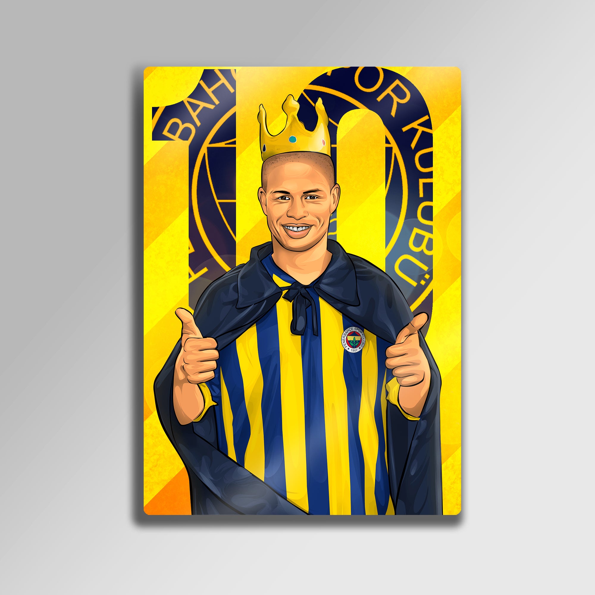 Alex de Souza Tablosu Fenerbahçe Kral 10 Numara - Metal Tablo