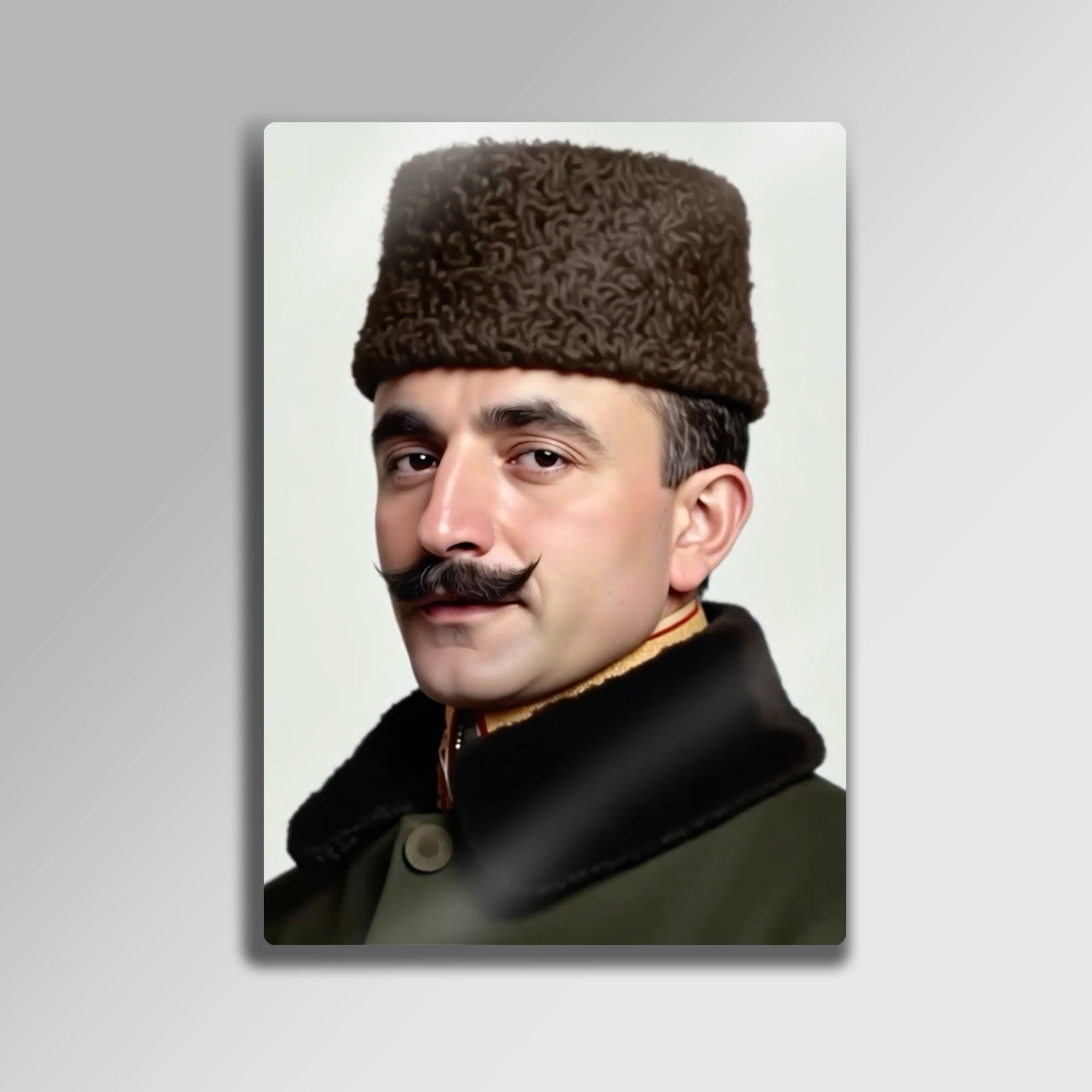 Enver Paşa Tarihi Portre Duvar Dekoru - Metal Tablo