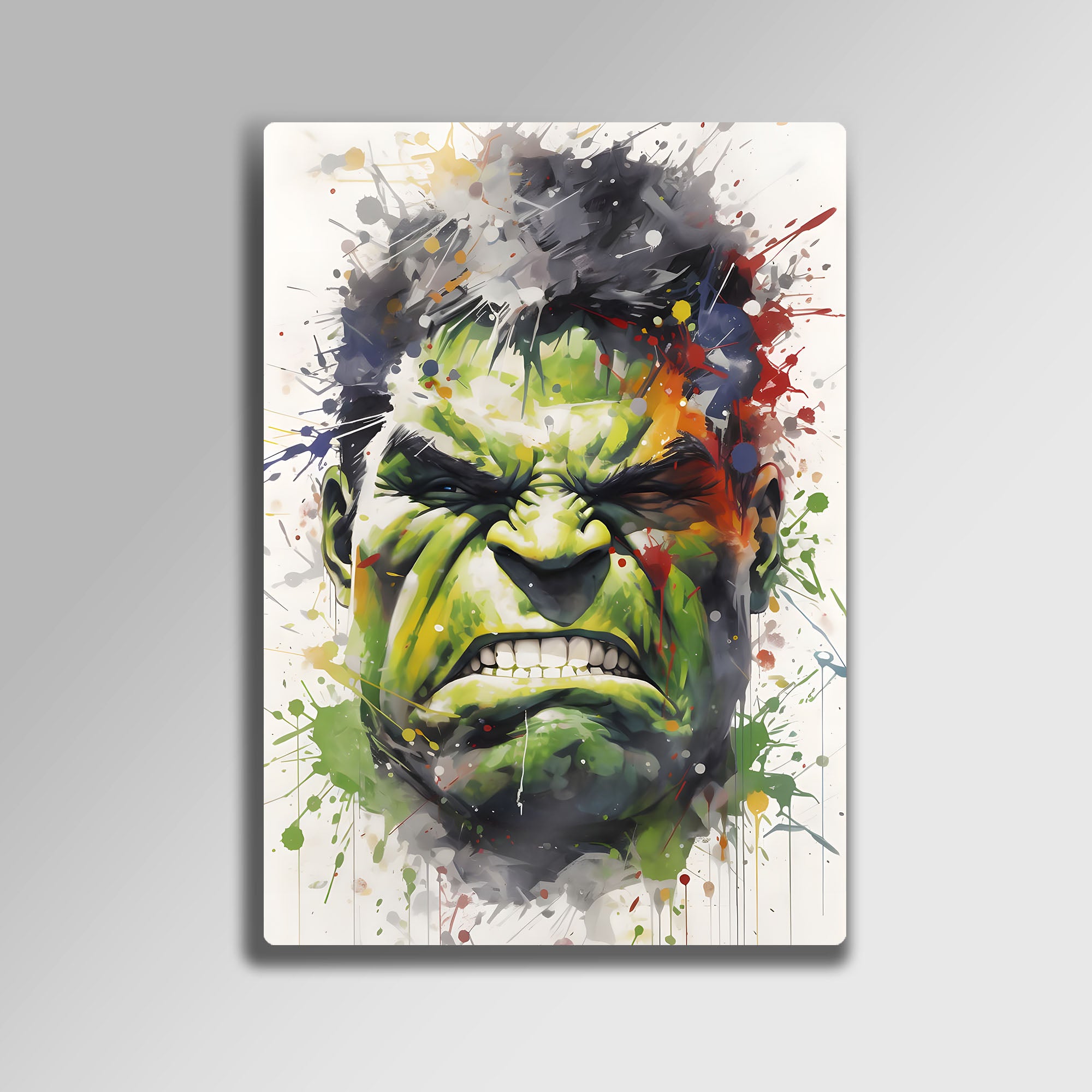 Hulk Tasarım Renkli Marvel Duvar Dekoru - Metal Tablo