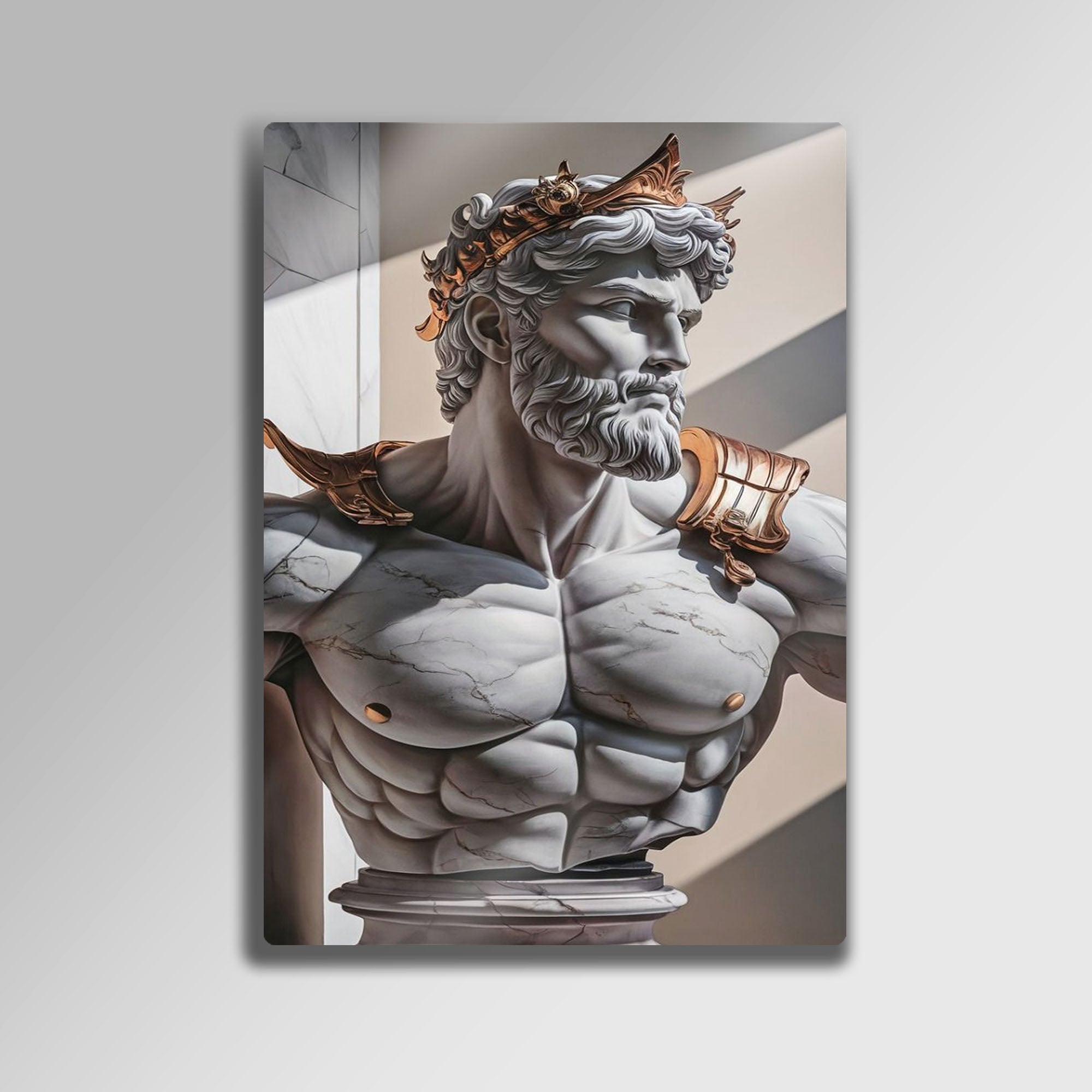 Antik Yunan Heykel Tasarım Mitolojik Zeus Figürü - Metal Tablo
