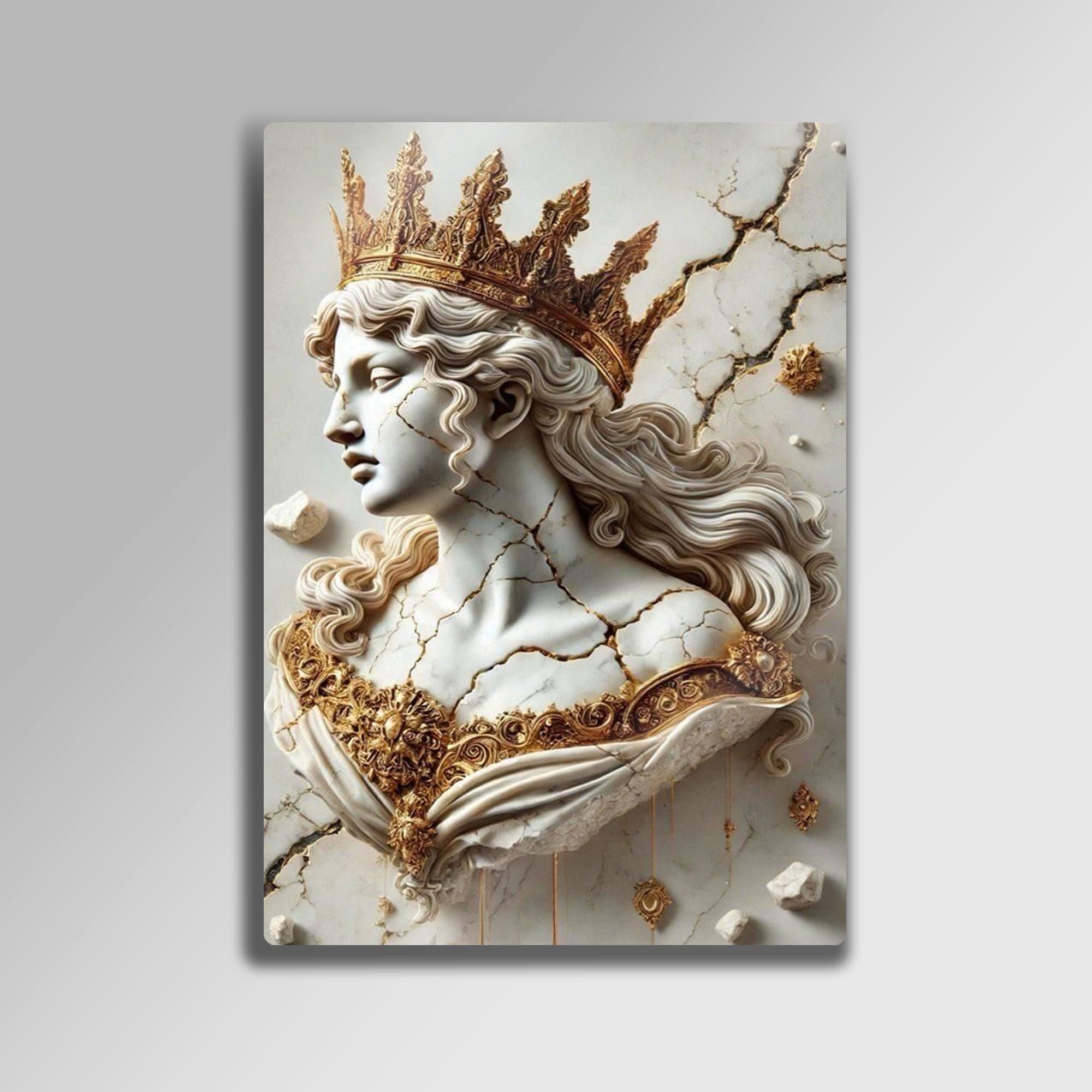 Kırık Kraliçe Heykeli - Metal Tablo