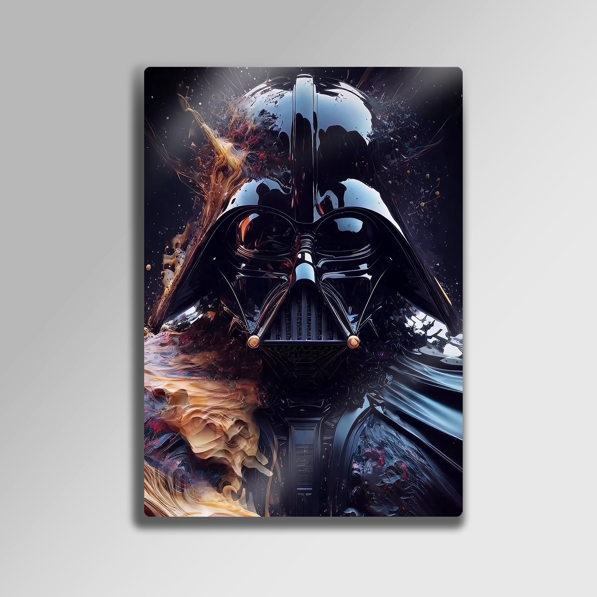 Darth Vader Tasarım Siyah Metal Duvar Tablosu