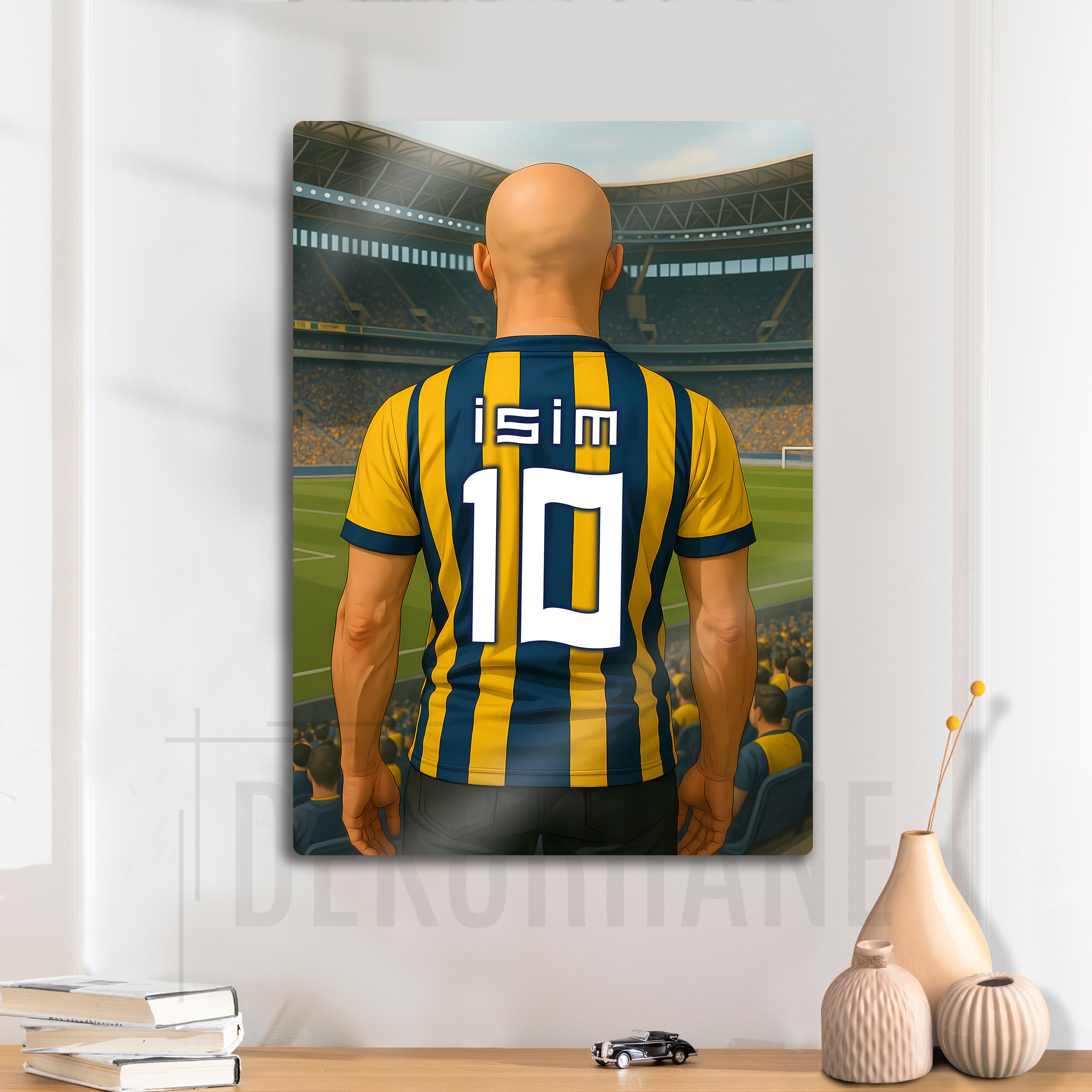 Fenerbahçe Bireysel Stadyum Temalı Kel - Kişiselleştirilebilir Metal Tablo